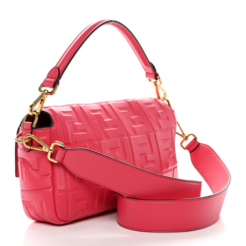Nappa FF 1974 Embossed Baguette Rosa Fluo