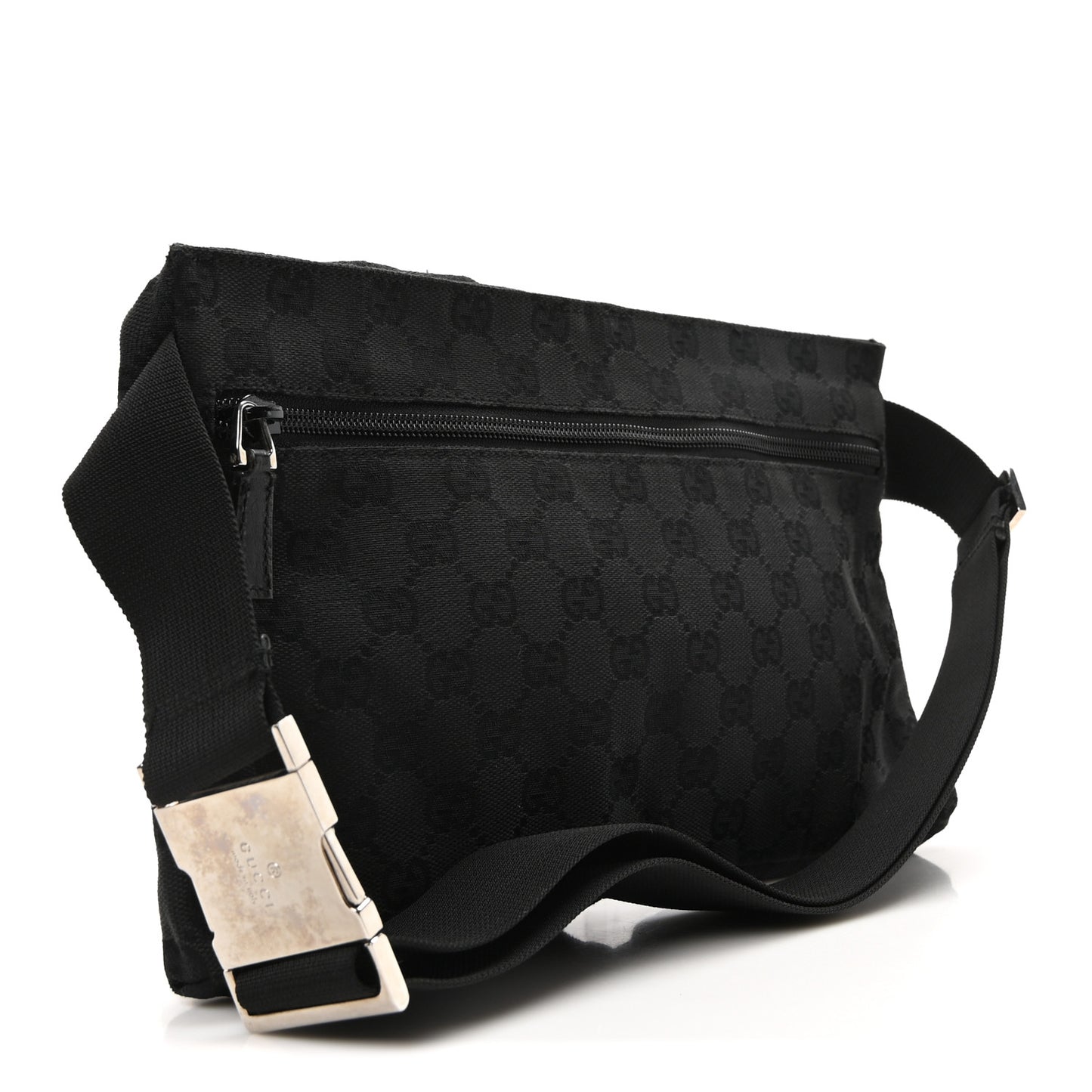 GG Monogram Double Pocket Belt Bag Black