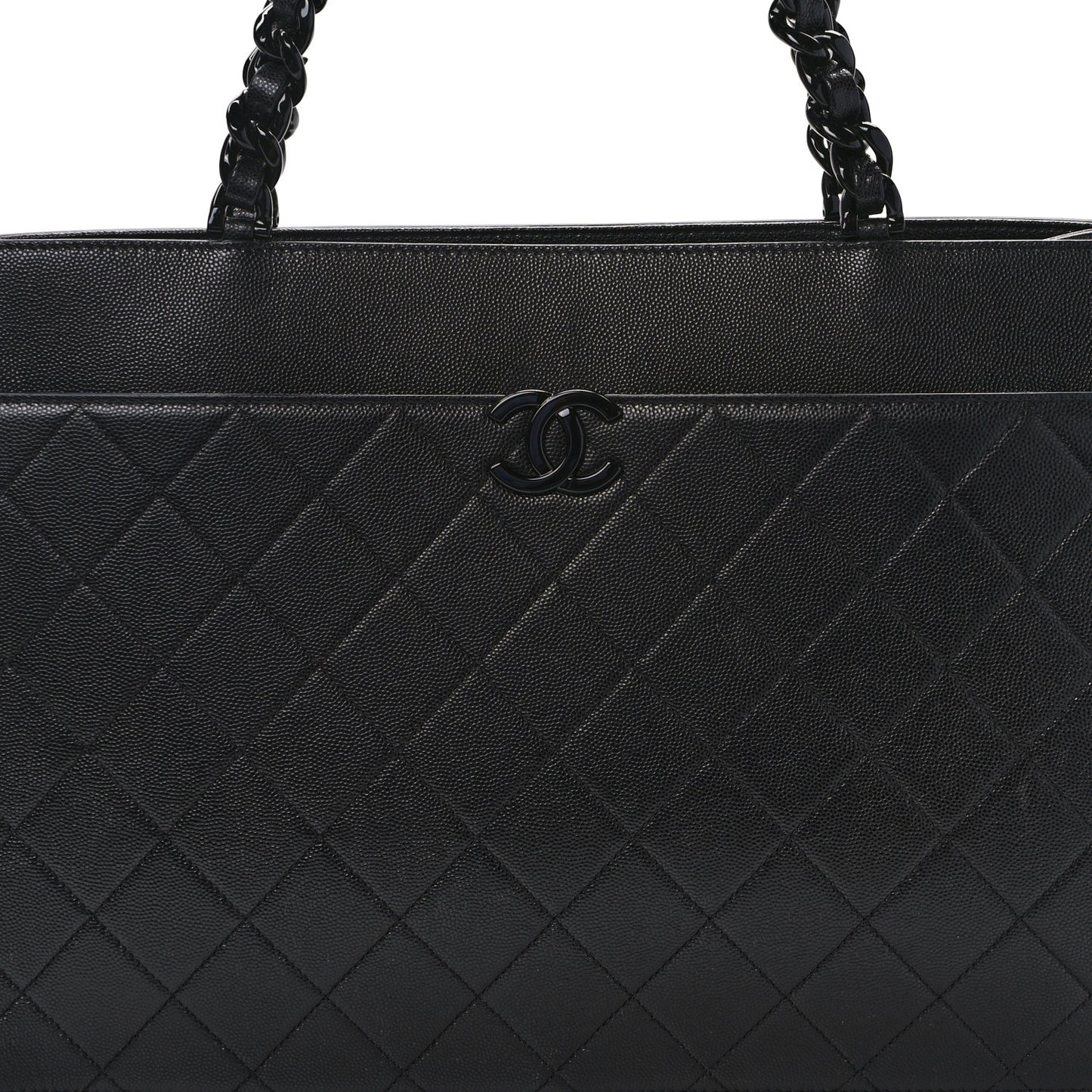 Caviar Quilted My Everything Large Shopping Tote Black