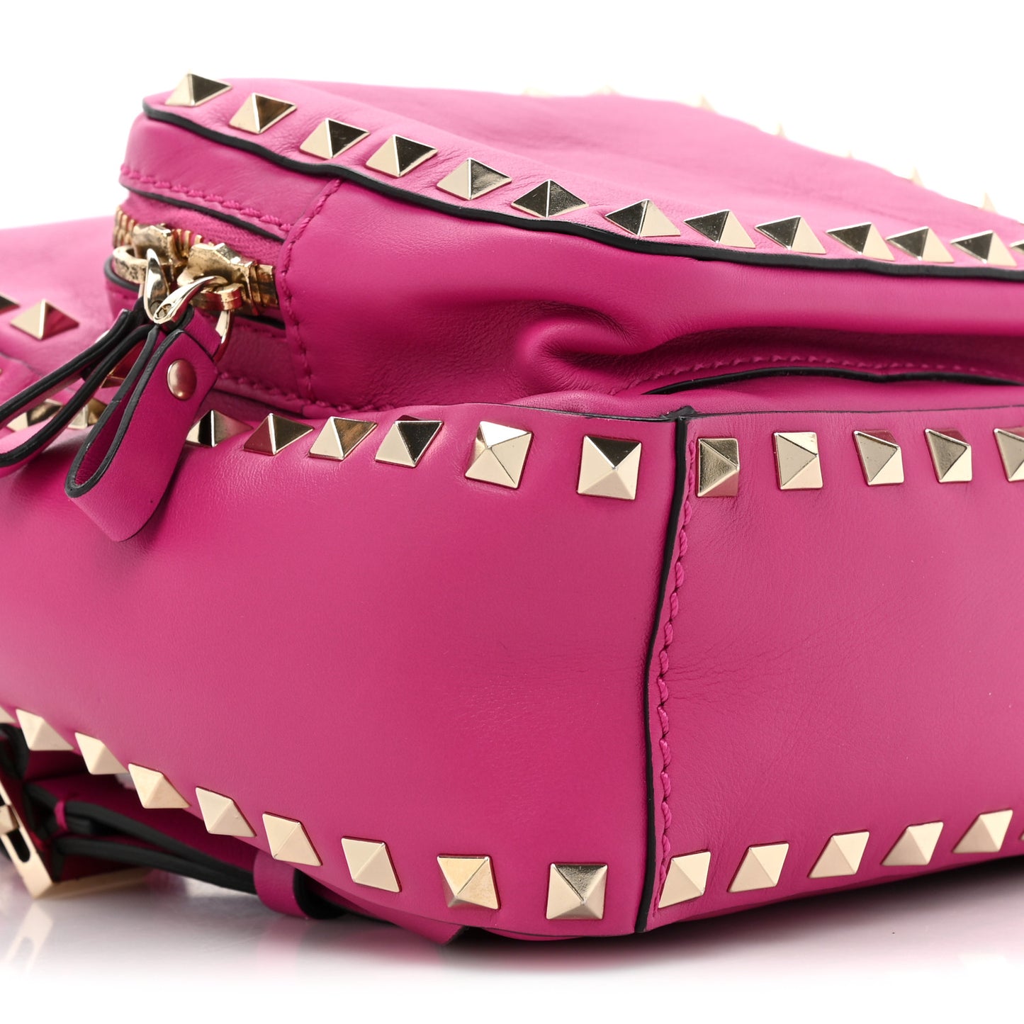 Calfskin Mini Rockstud Backpack Fuxia