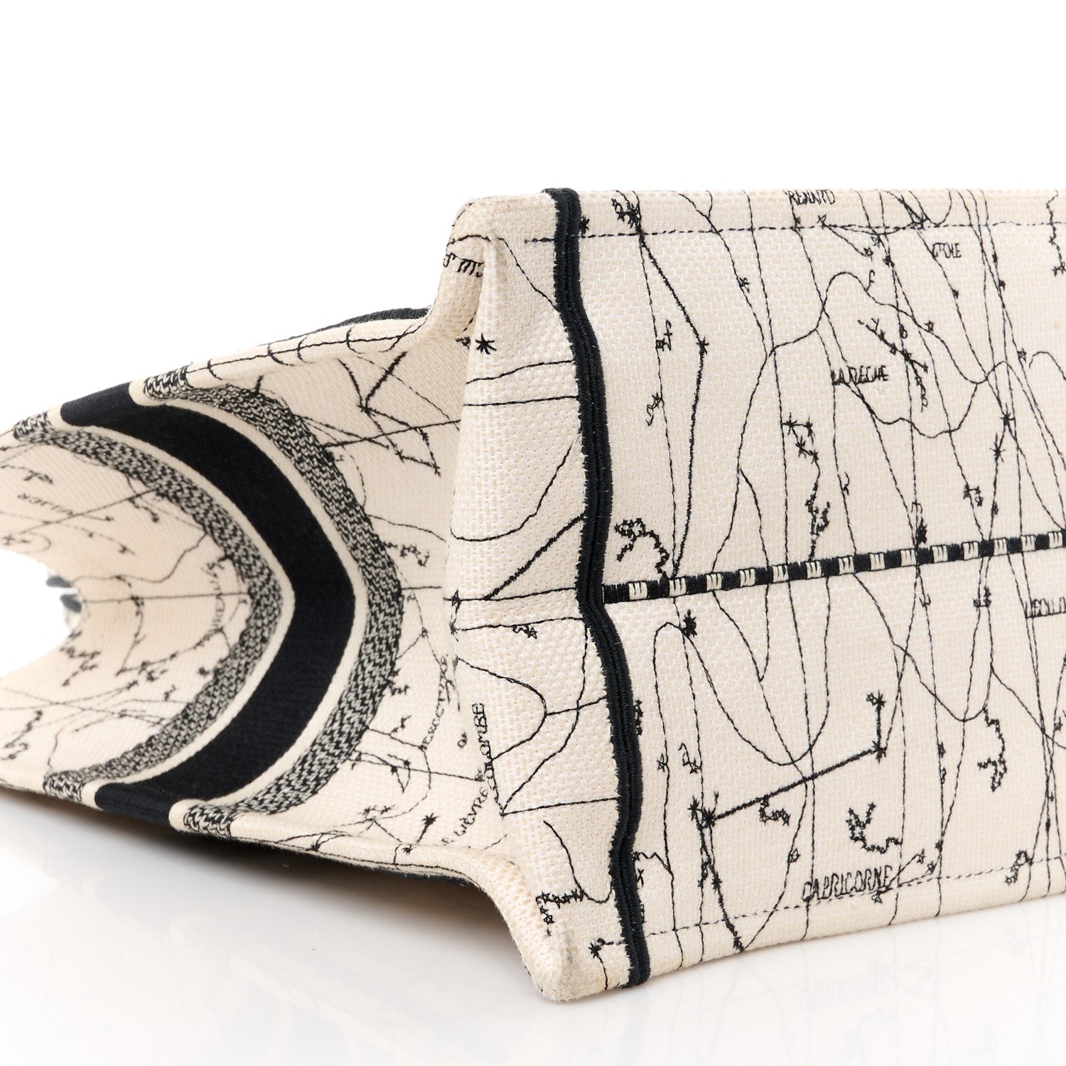 Christian Dior Canvas Embroidered Zodiac Book Tote Latte Multicolor 9 of 10