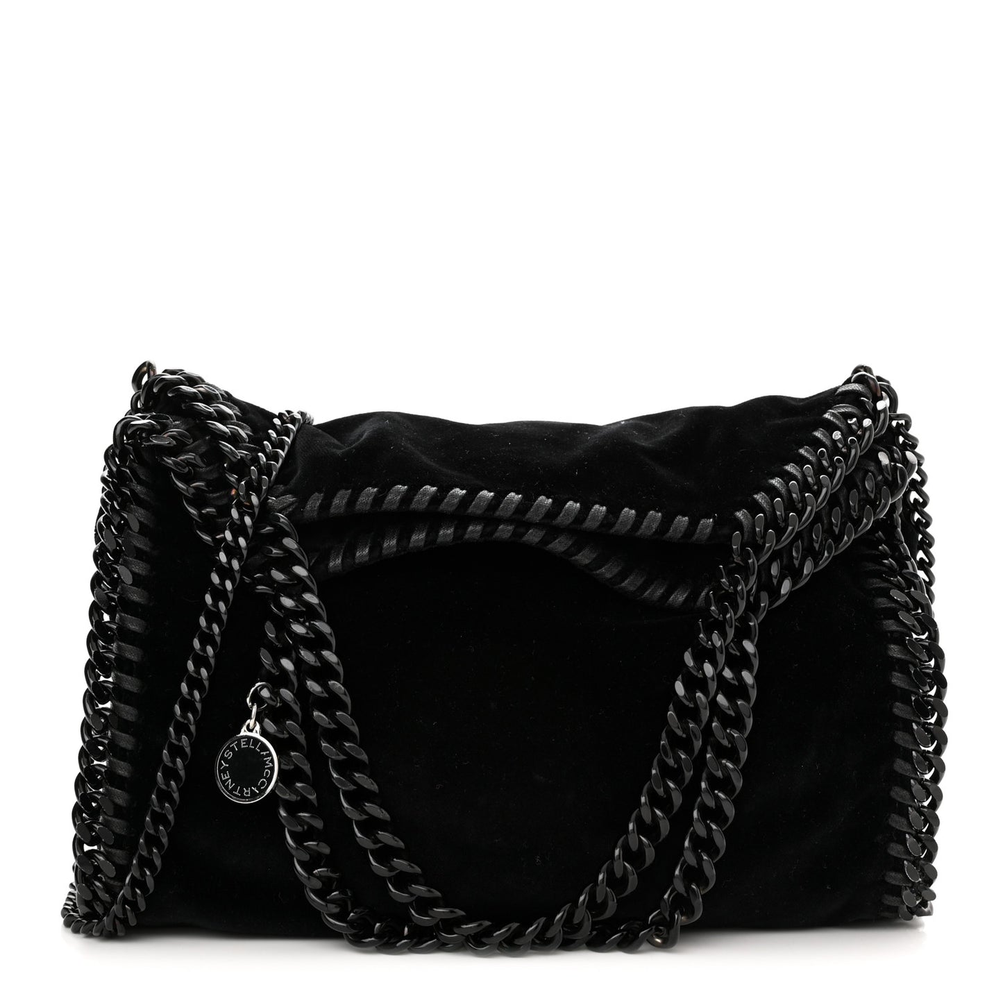 Velvet Mini Falabella Fold Over Tote Black