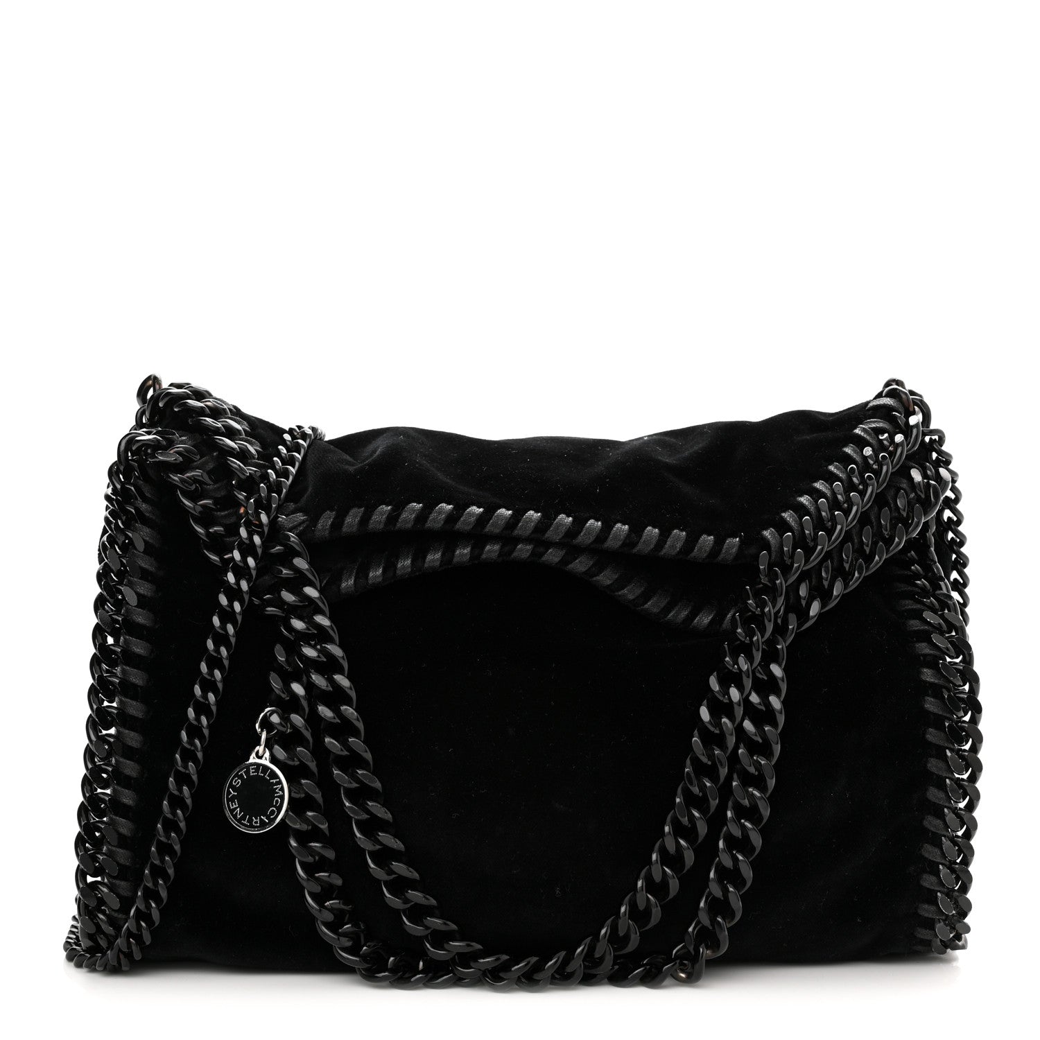 Stella McCartney Velvet Mini Falabella Fold Over Tote Black 1 of 10