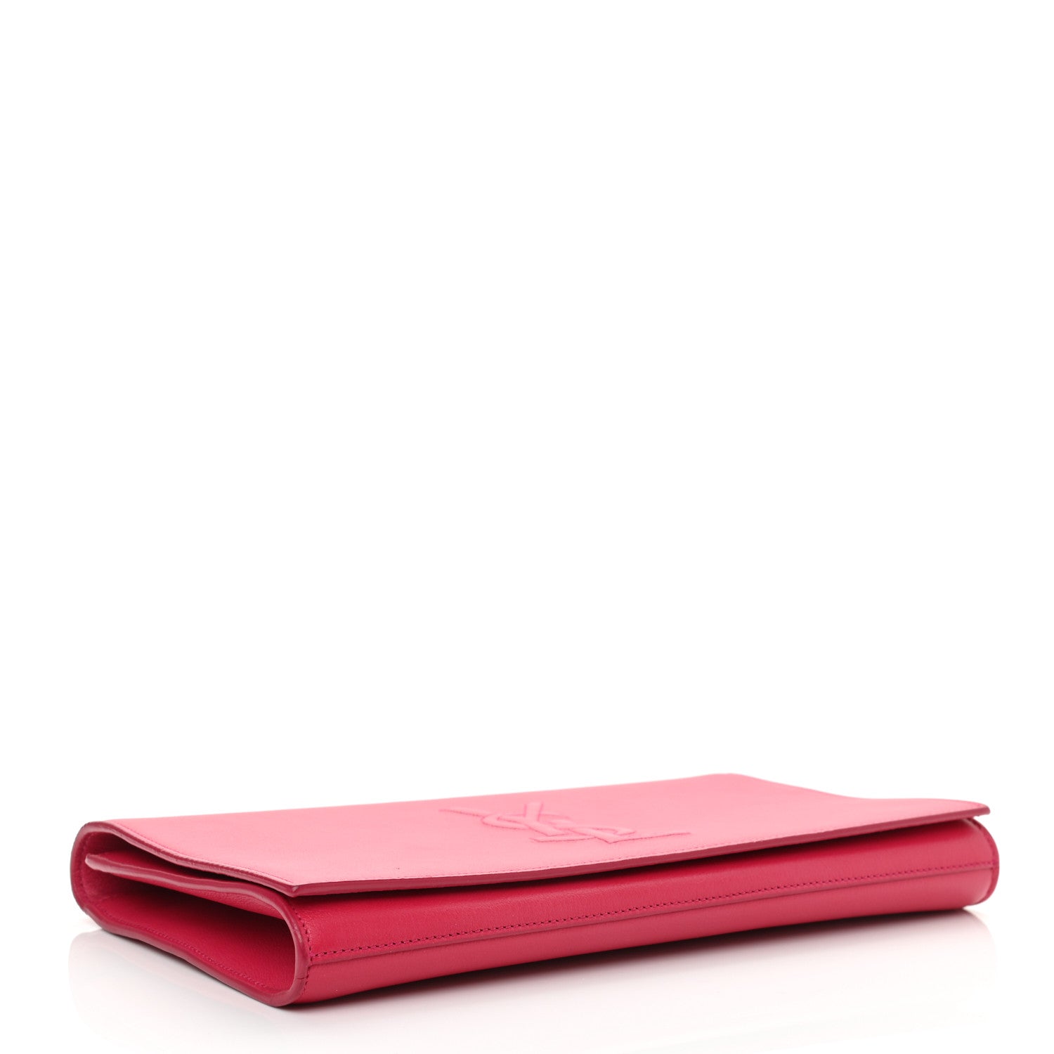 Saint Laurent Calfskin Monogram Large Belle De Jour Clutch Lipstick Fuchsia 4 of 11