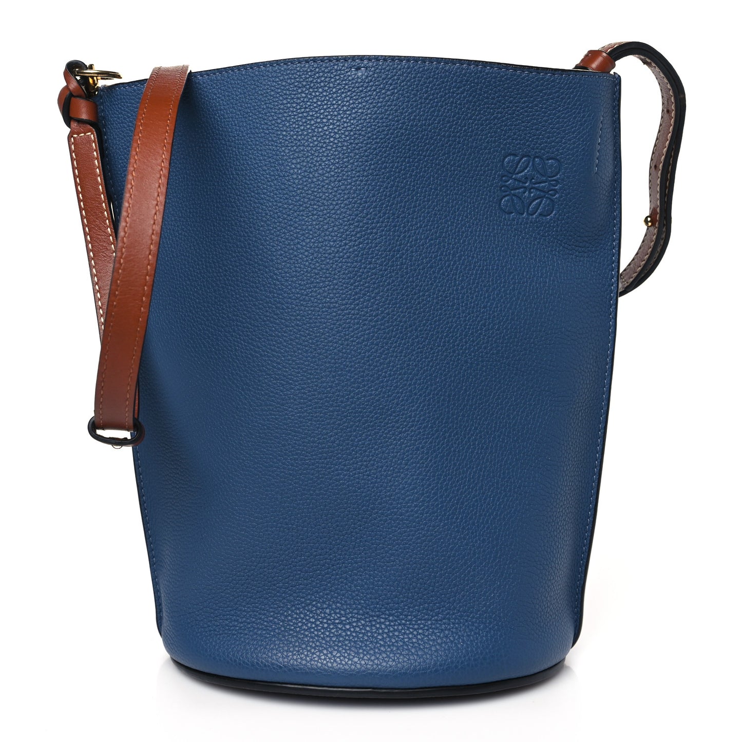 Calfskin Gate Bucket Bag Steel Blue