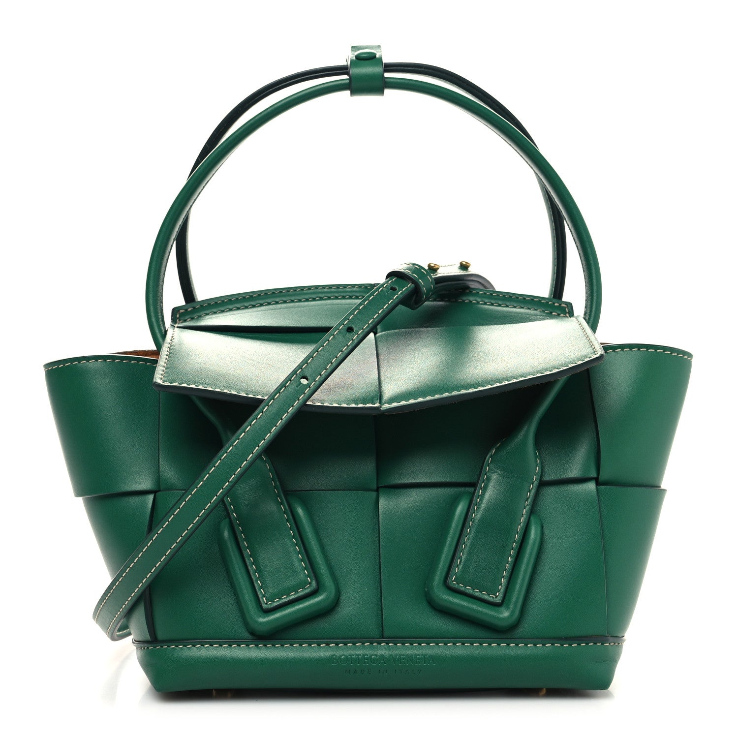 Bottega Veneta Calfskin Mini Maxi Intrecciato Arco Green 1256377