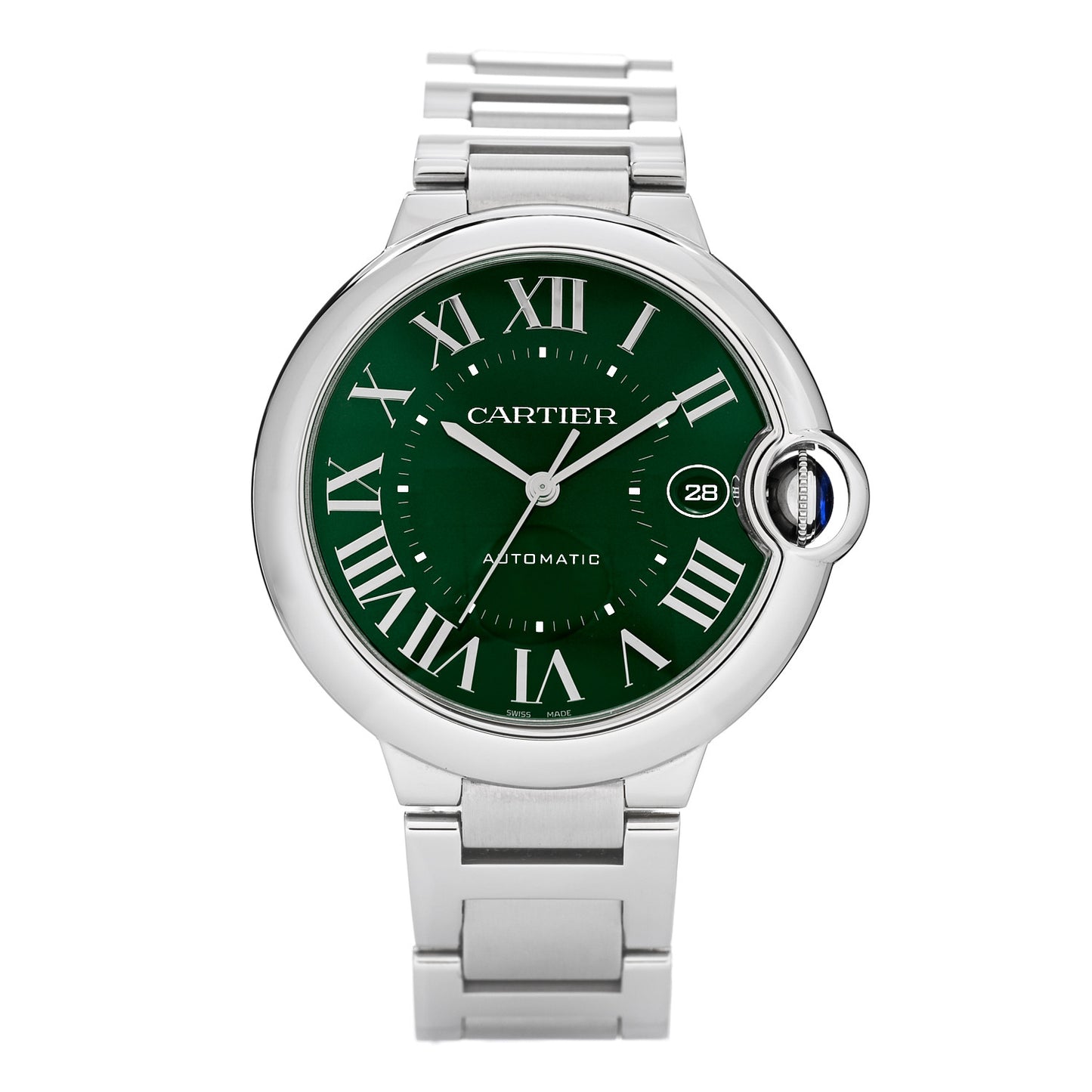 Stainless Steel 40mm Ballon Bleu De Cartier Automatic Watch Green