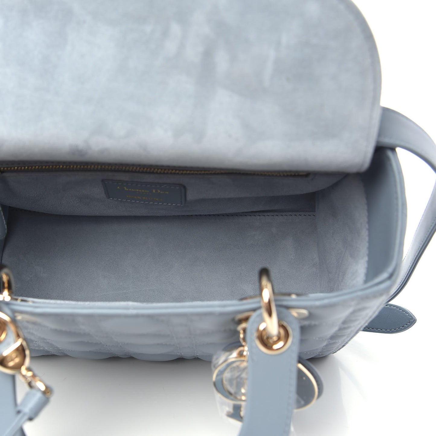 Lambskin Cannage Medium Lady Dior Cloud Blue