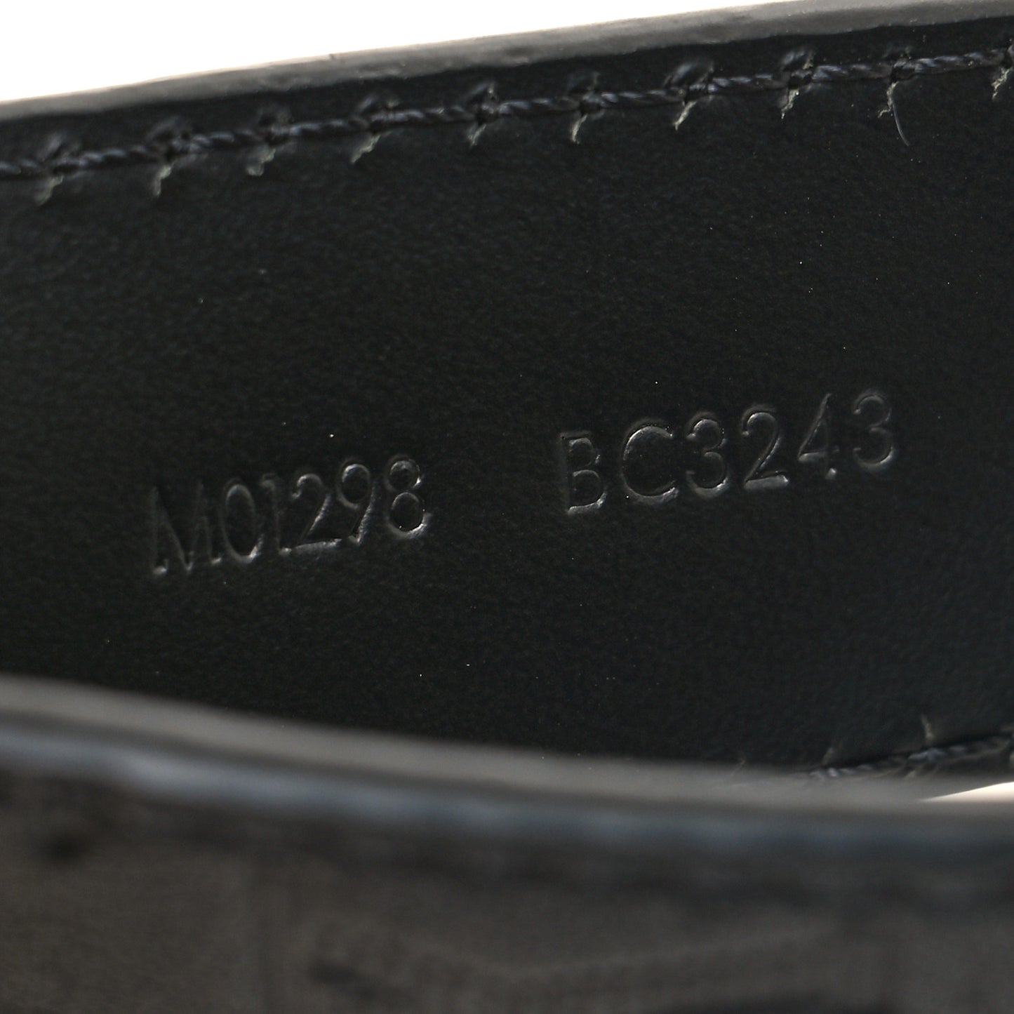 Calfskin LV Shape Dragonne Bag Charm Key Holder Black