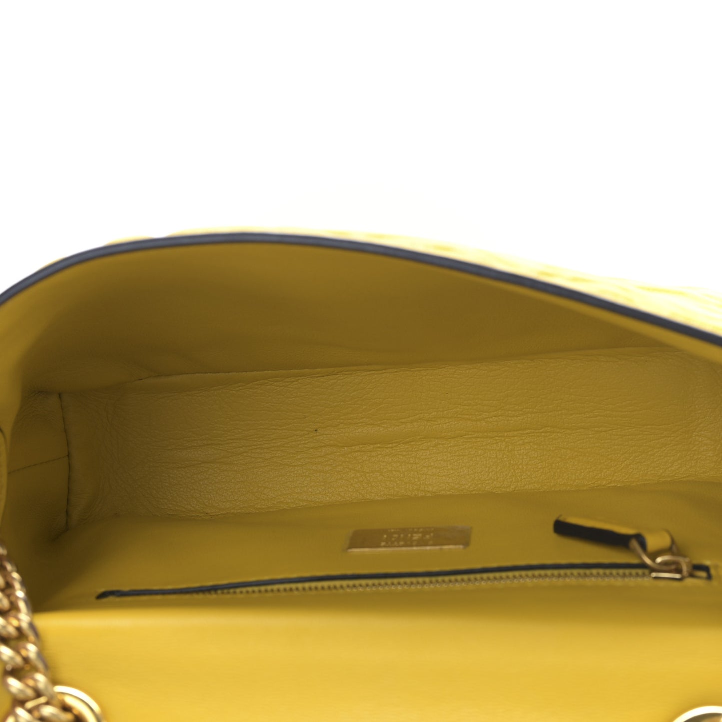 Nappa Small FF Embossed Midi Chain Baguette Mimosa