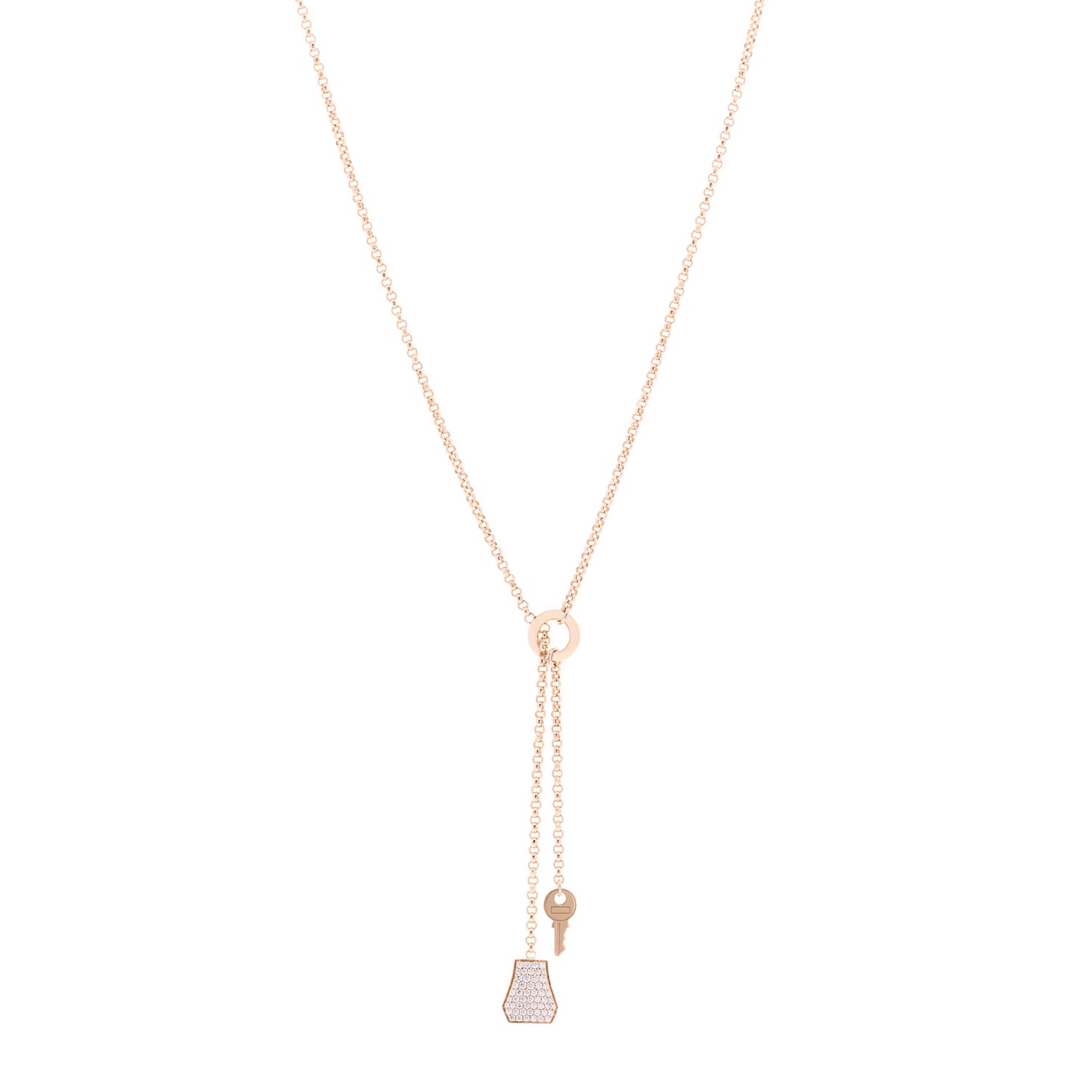 18K Rose Gold Diamond PM Kelly Clochette Necklace