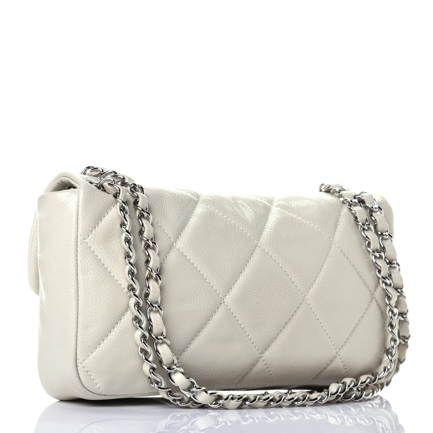 Chanel Glazed Caviar Quilted Small Nature Flap Bag White 3 of 10
