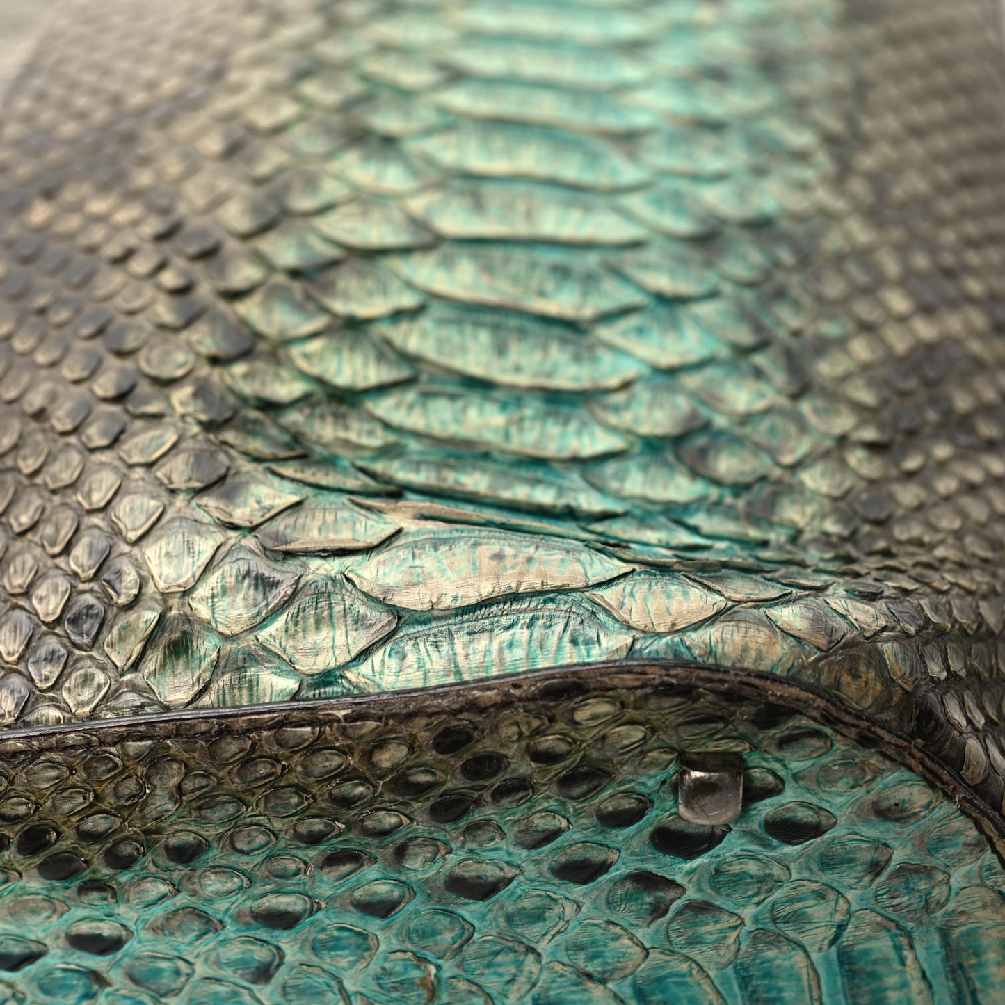 Snakeskin Degrade Gancio Top Handle Tote Blue Multicolor