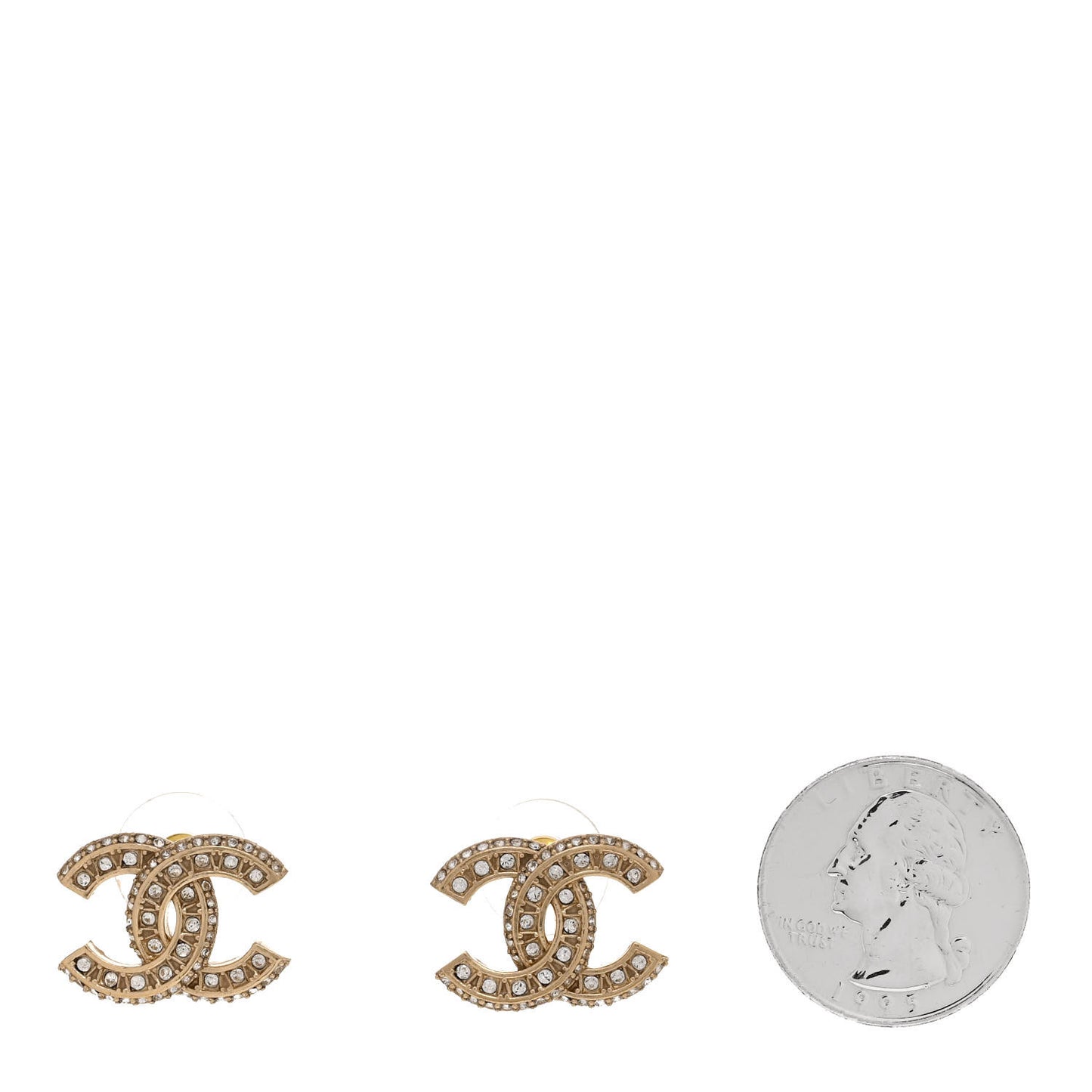 Crystal Timeless CC Earrings Light Gold
