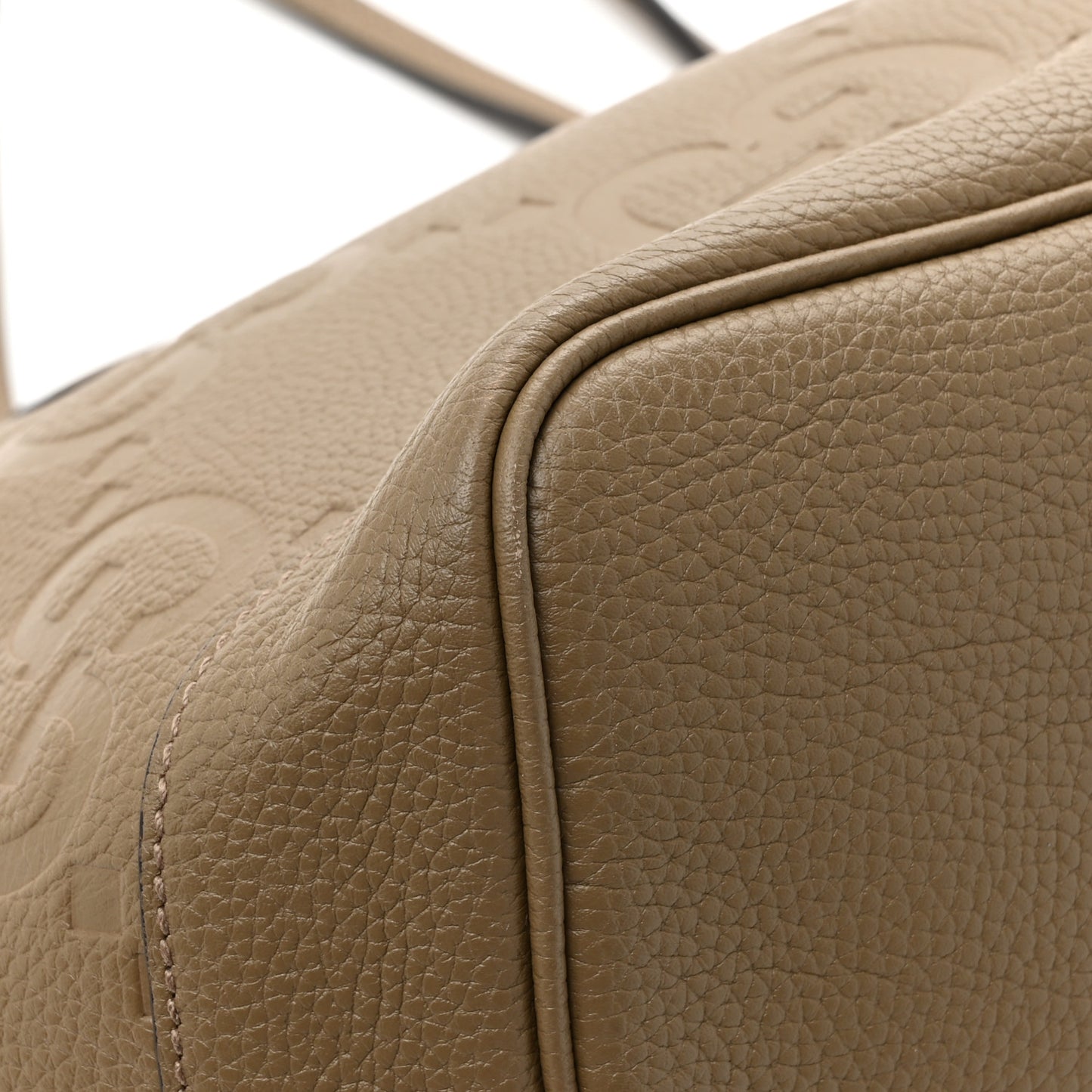Monogram Jumbo GG Calfskin Web Large Shopping Tote Taupe