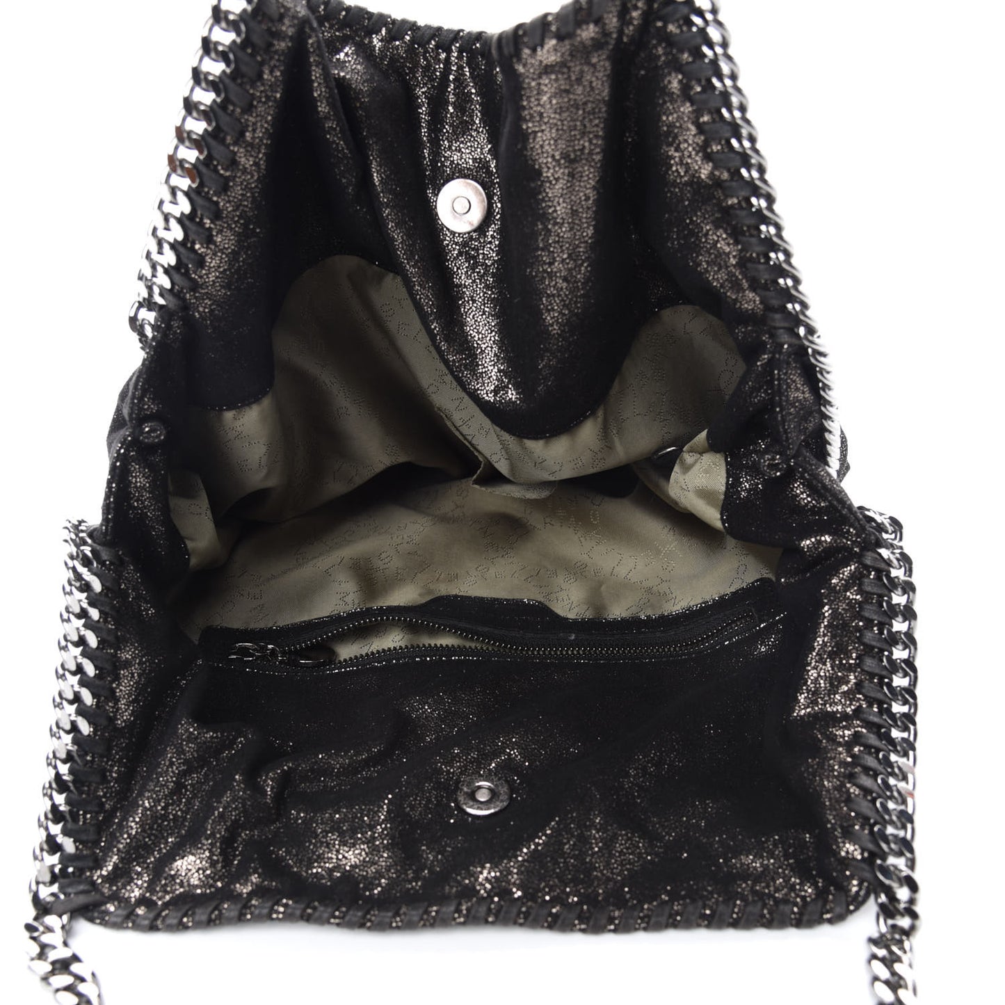 Metallic Shaggy Deer Big Falabella Tote Black