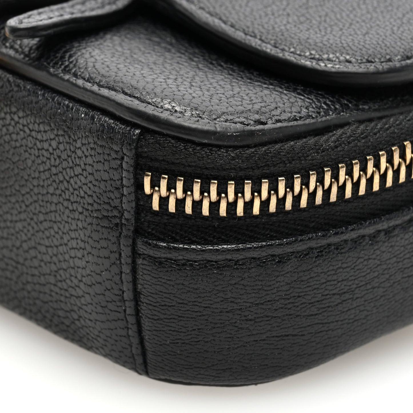 Goatskin Mini Saddle Pouch Black