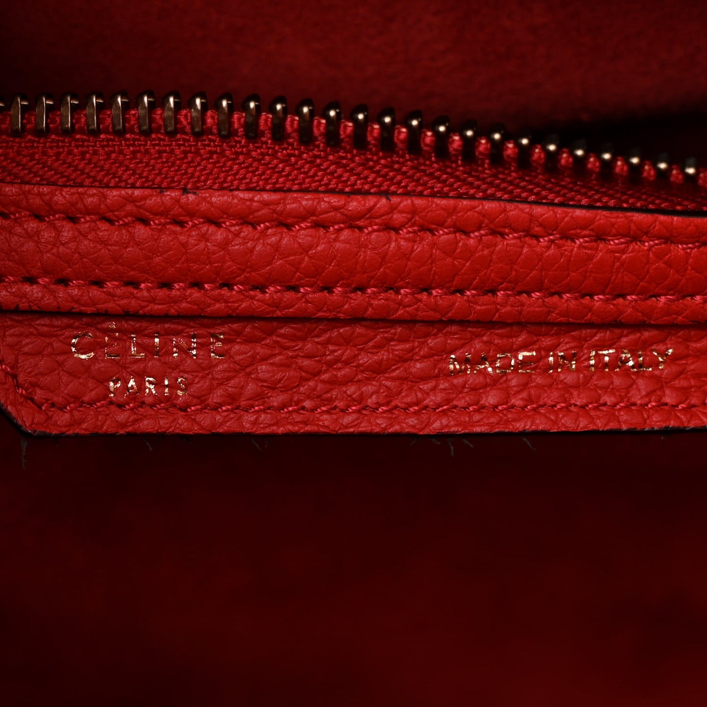Drummed Calfskin Micro Luggage Red