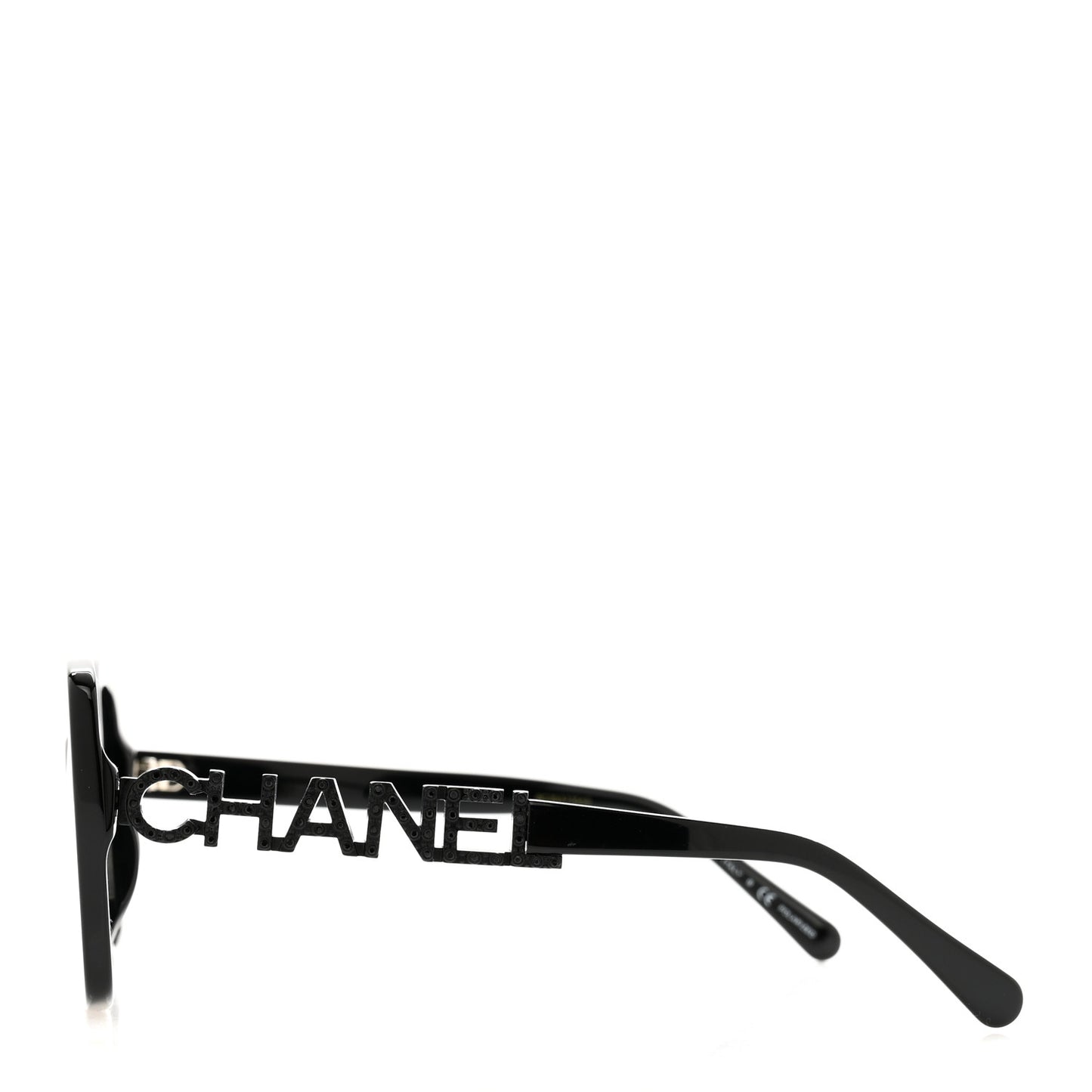 Acetate Strass Square Sunglasses 5422-B Black