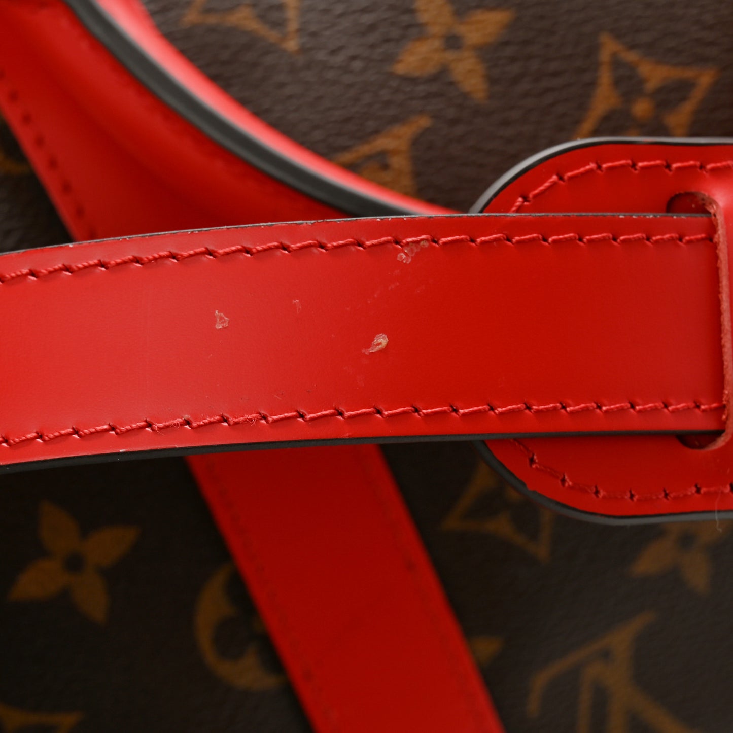 Calfskin Monogram Keepall Bandouliere 50 Coquelicot