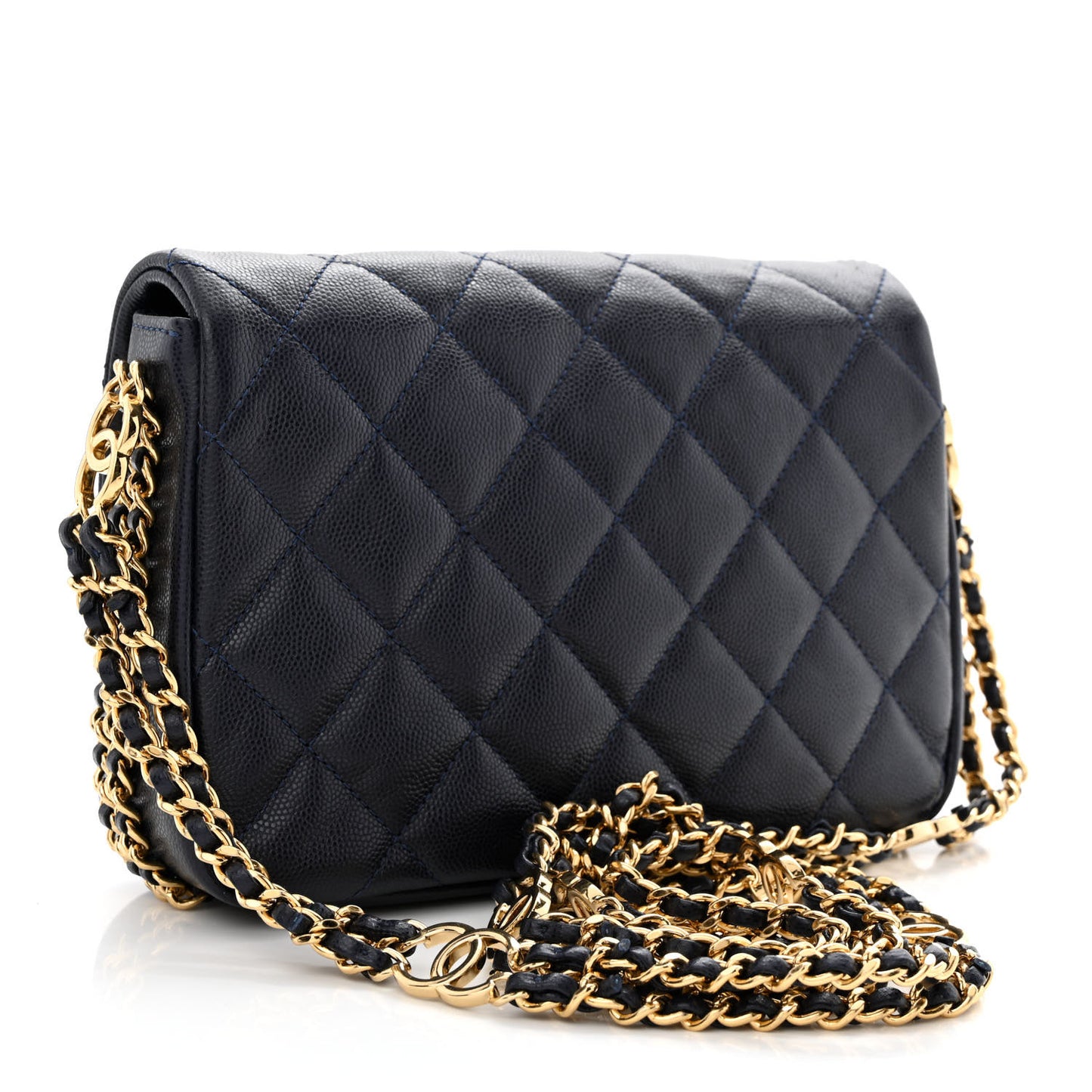 Caviar Quilted Mini CC You Flap Navy
