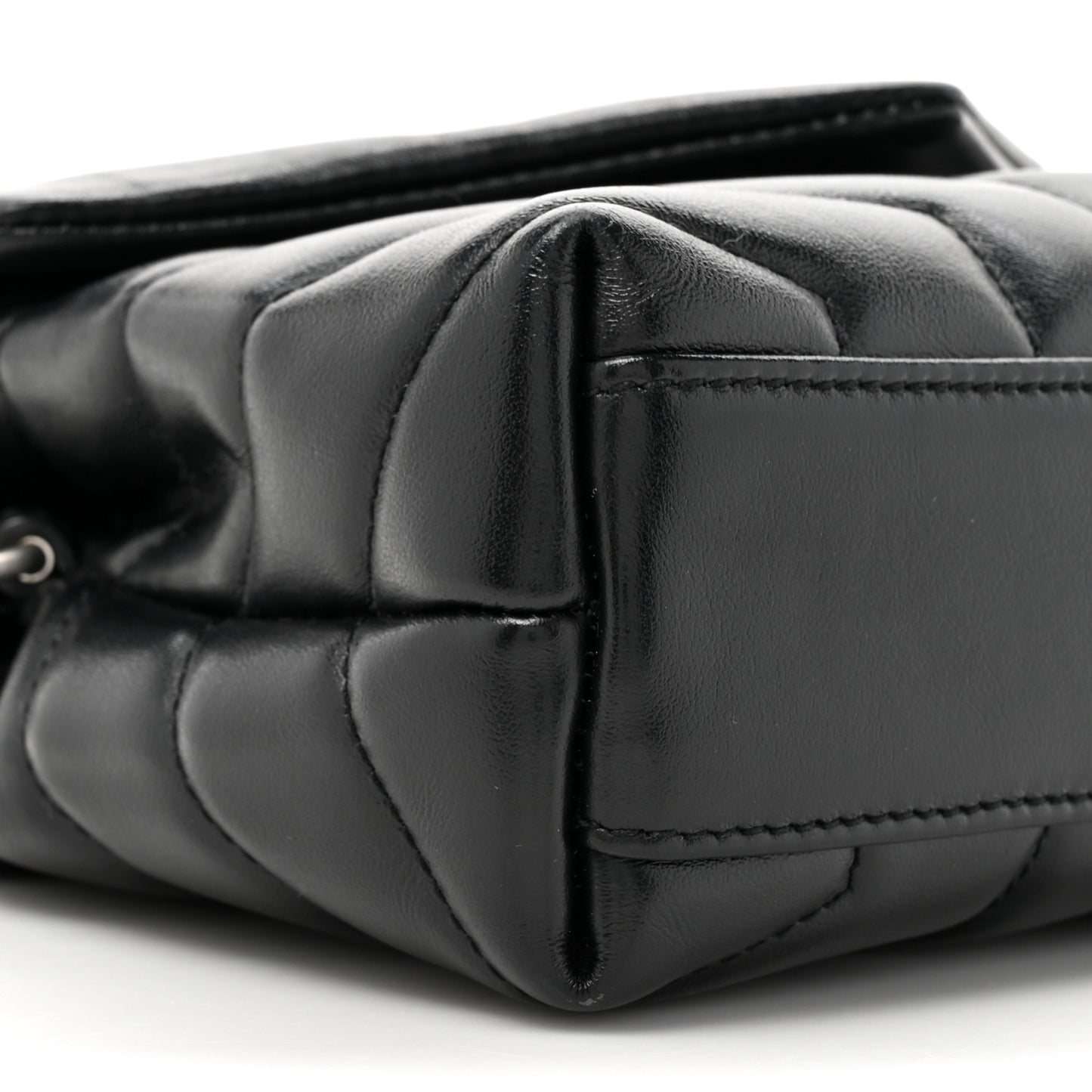 Calfskin Y Quilted Monogram Toy Loulou Crossbody Bag Black