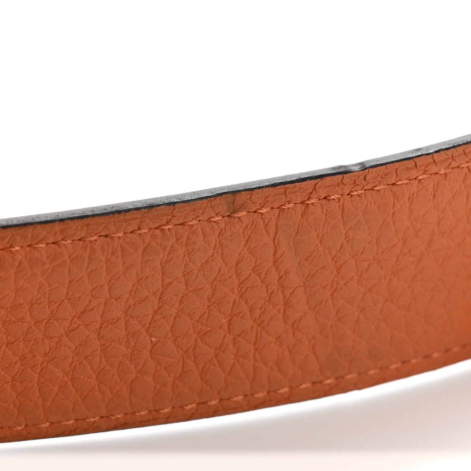 Hermes Box Togo 32mm H Take Off Belt 90 36 Black Orange 7 of 9