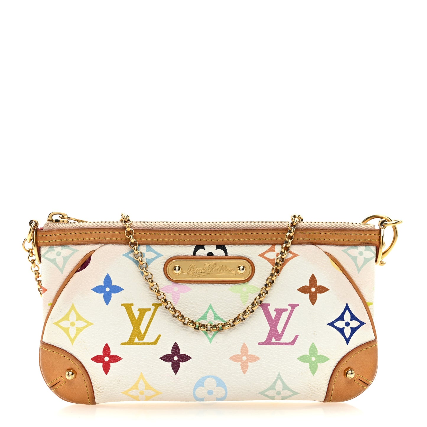 LOUIS VUITTON Monogram Multicolor Pochette Milla MM White