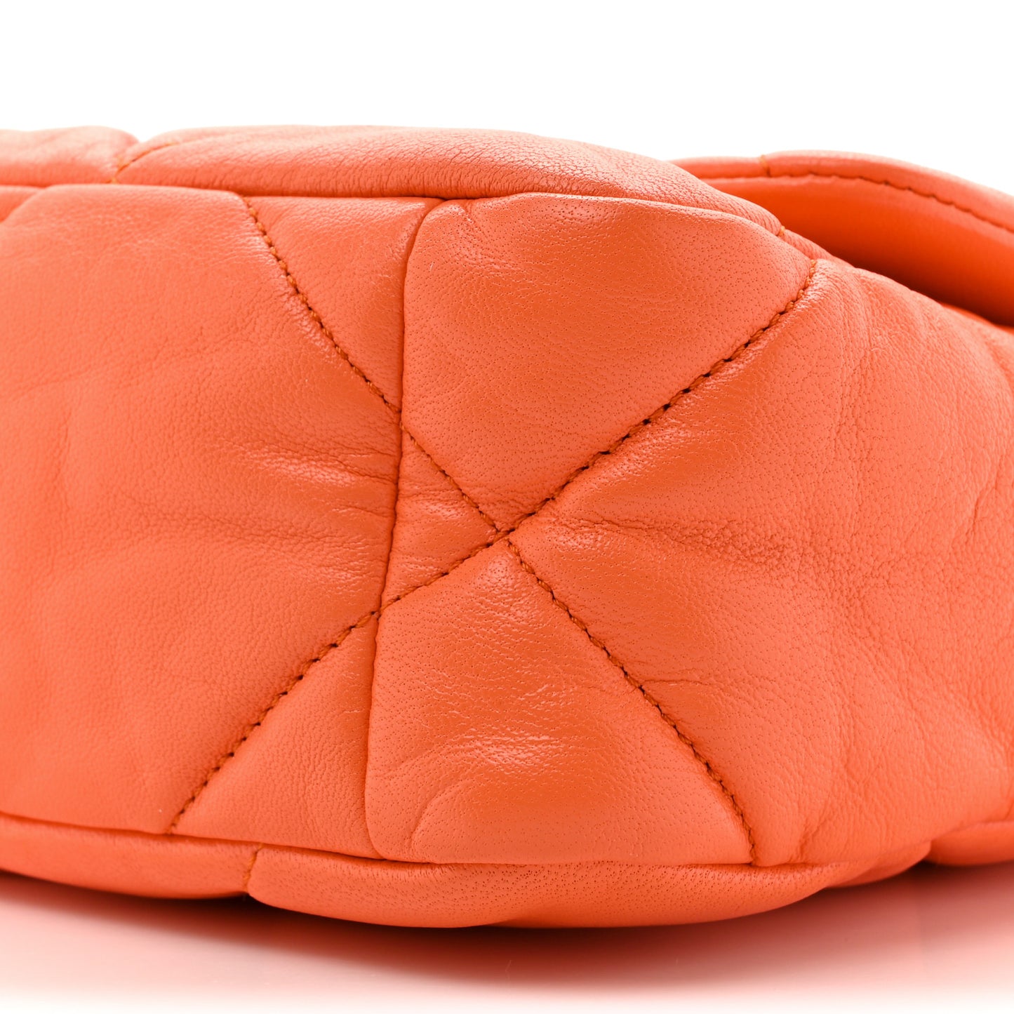 Lambskin Quilted Medium Chanel 19 Flap Orange