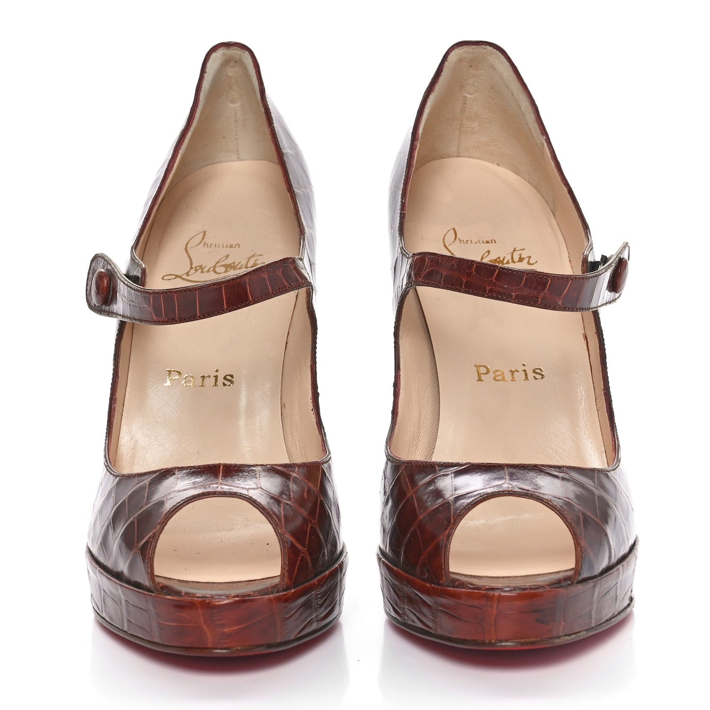 Crocodile Embossed Alta Iowa 120 Pumps 39 Brown