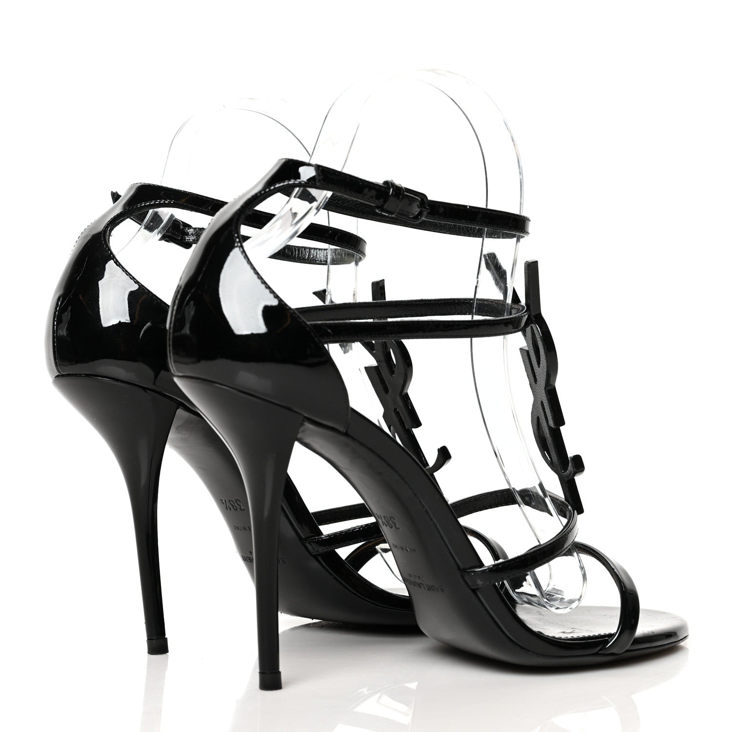 Saint Laurent Patent Cassandra 100 Sandals 38.5 Black 4 of 8