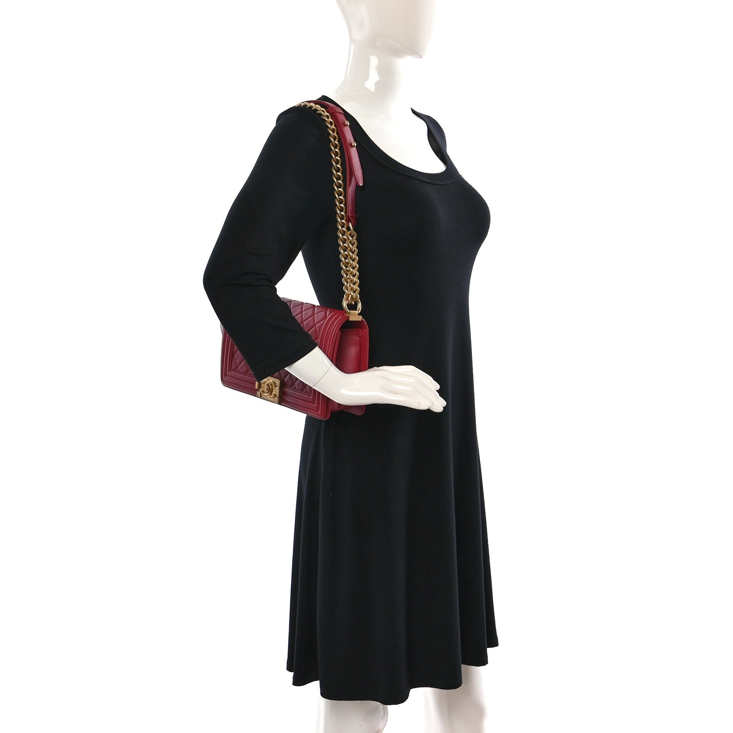 Chanel Lambskin Quilted Medium Boy Flap Red 2 of 11