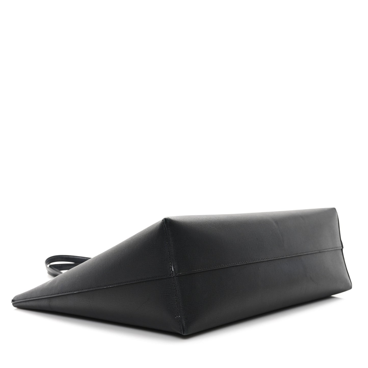 Grained Calfskin Small T Tote Black