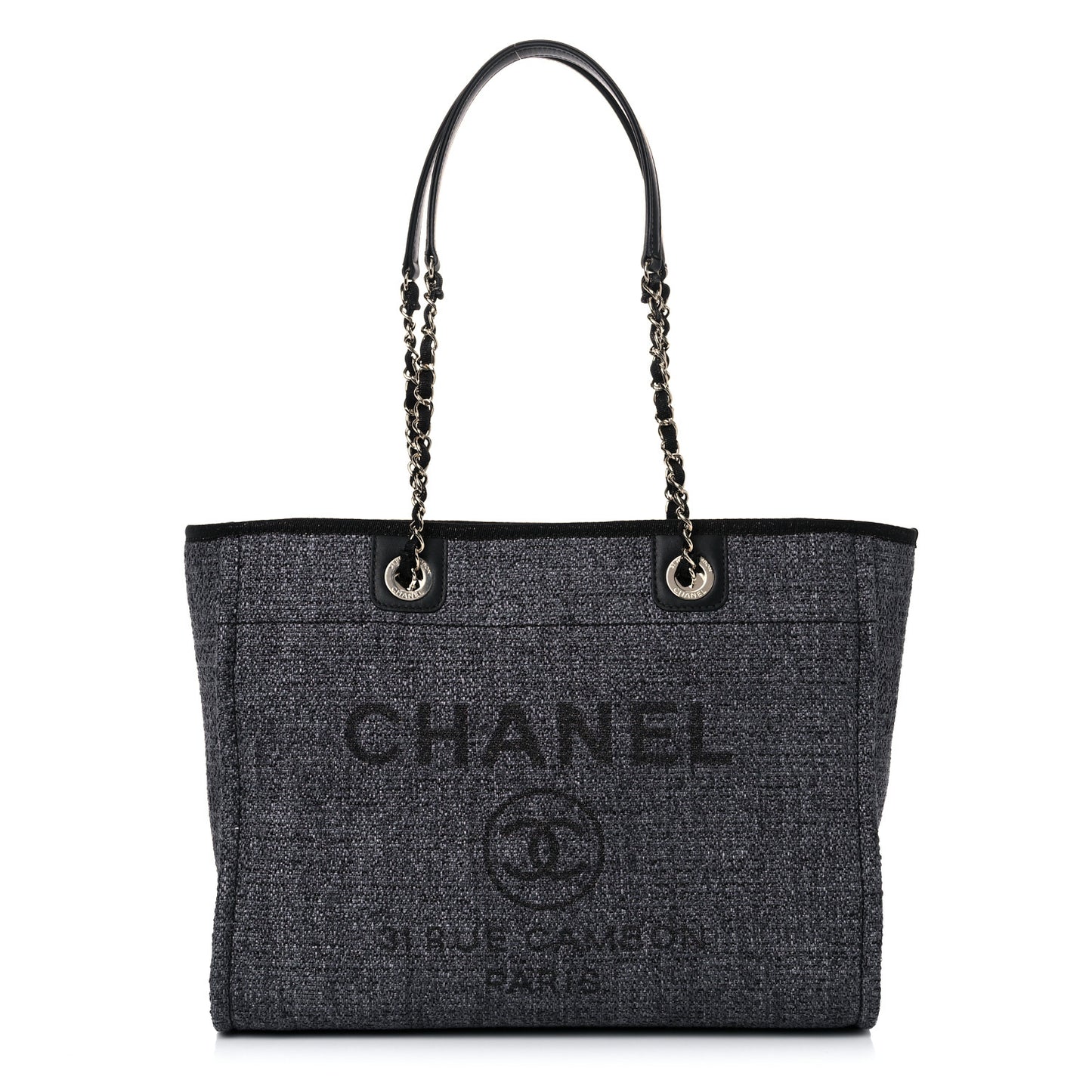 Lurex Boucle Small Deauville Tote Black