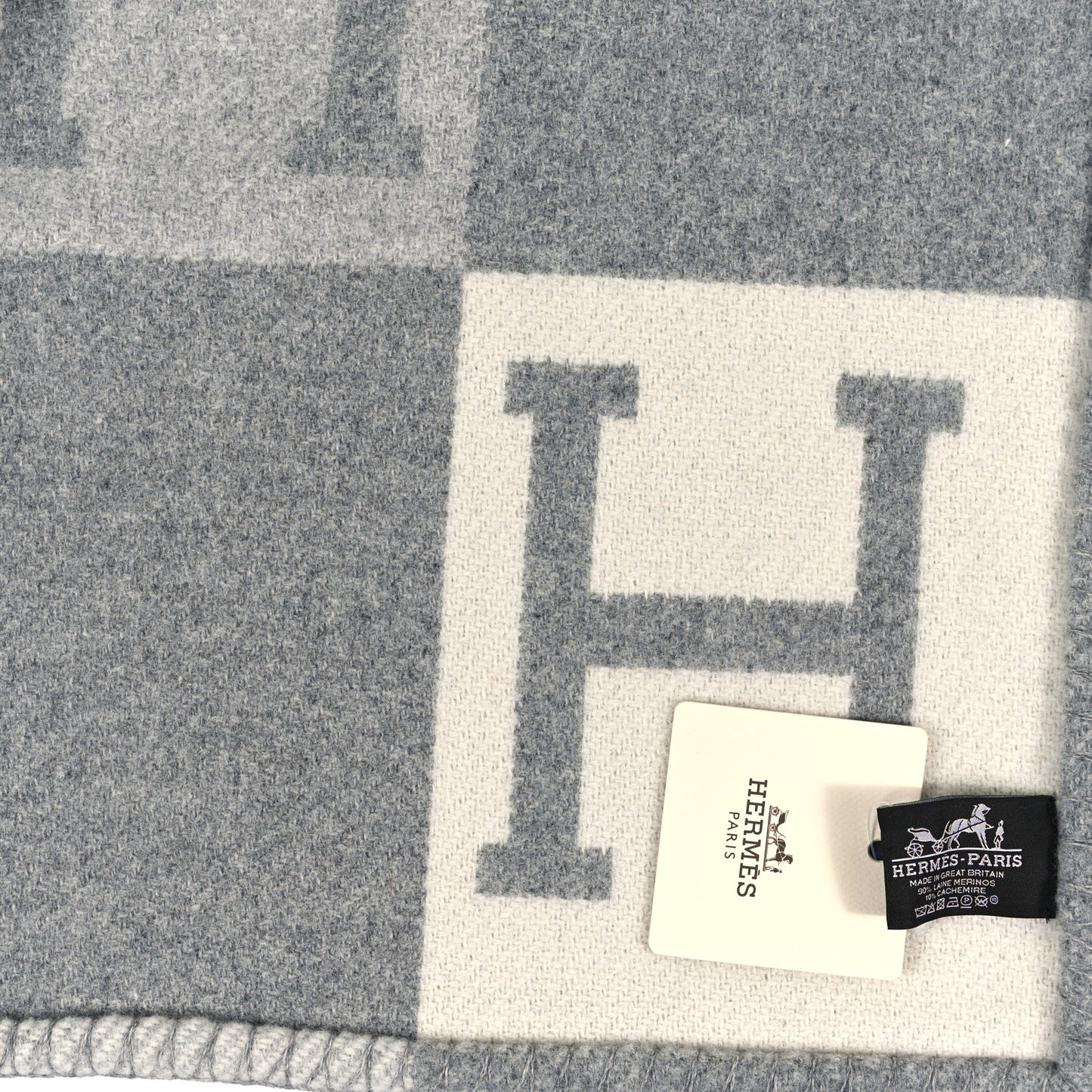 Wool Cashmere Avalon III Blanket Ecru Gris Clair