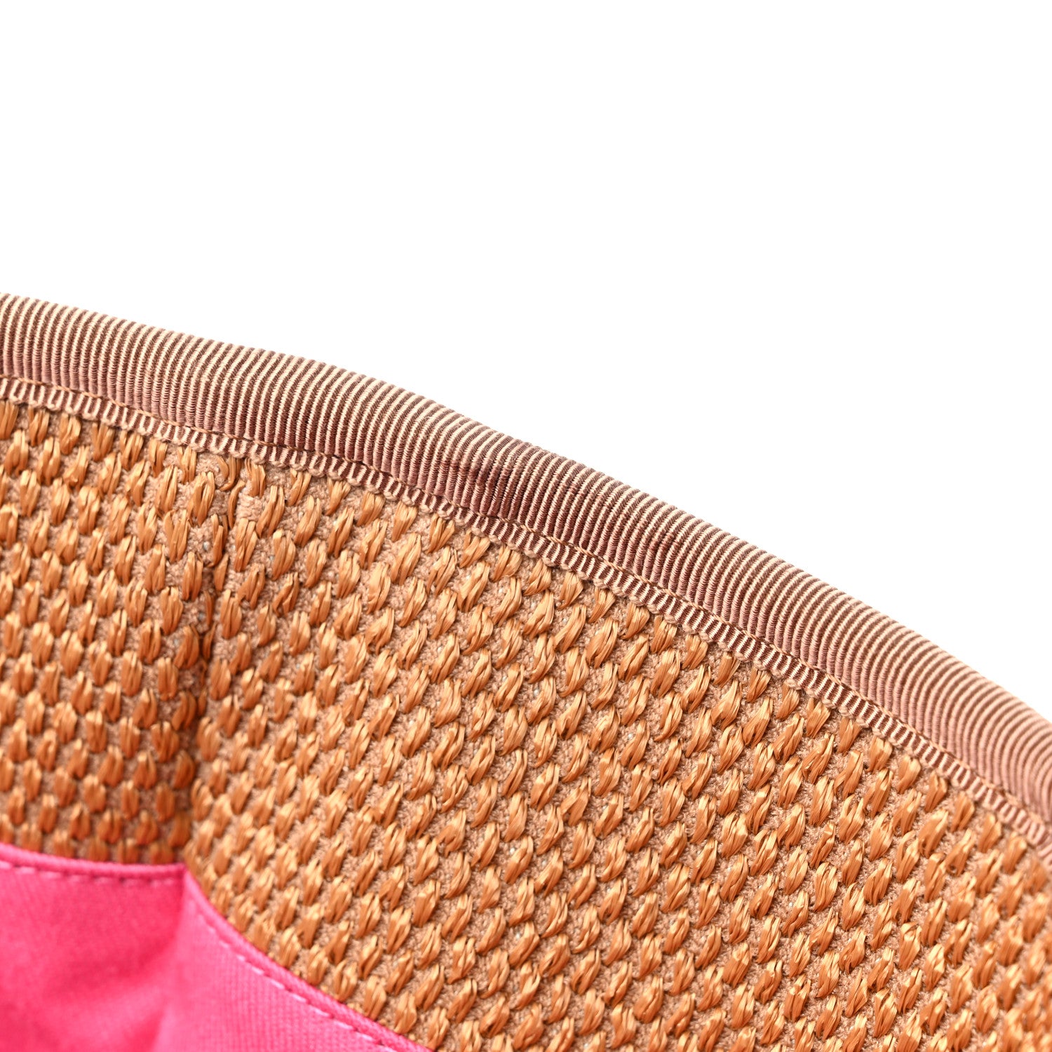 Chanel Straw Raffia Calfskin Striped Medium Deauville Tote Dark Beige Fuchsia Navy Blue 10 of 10