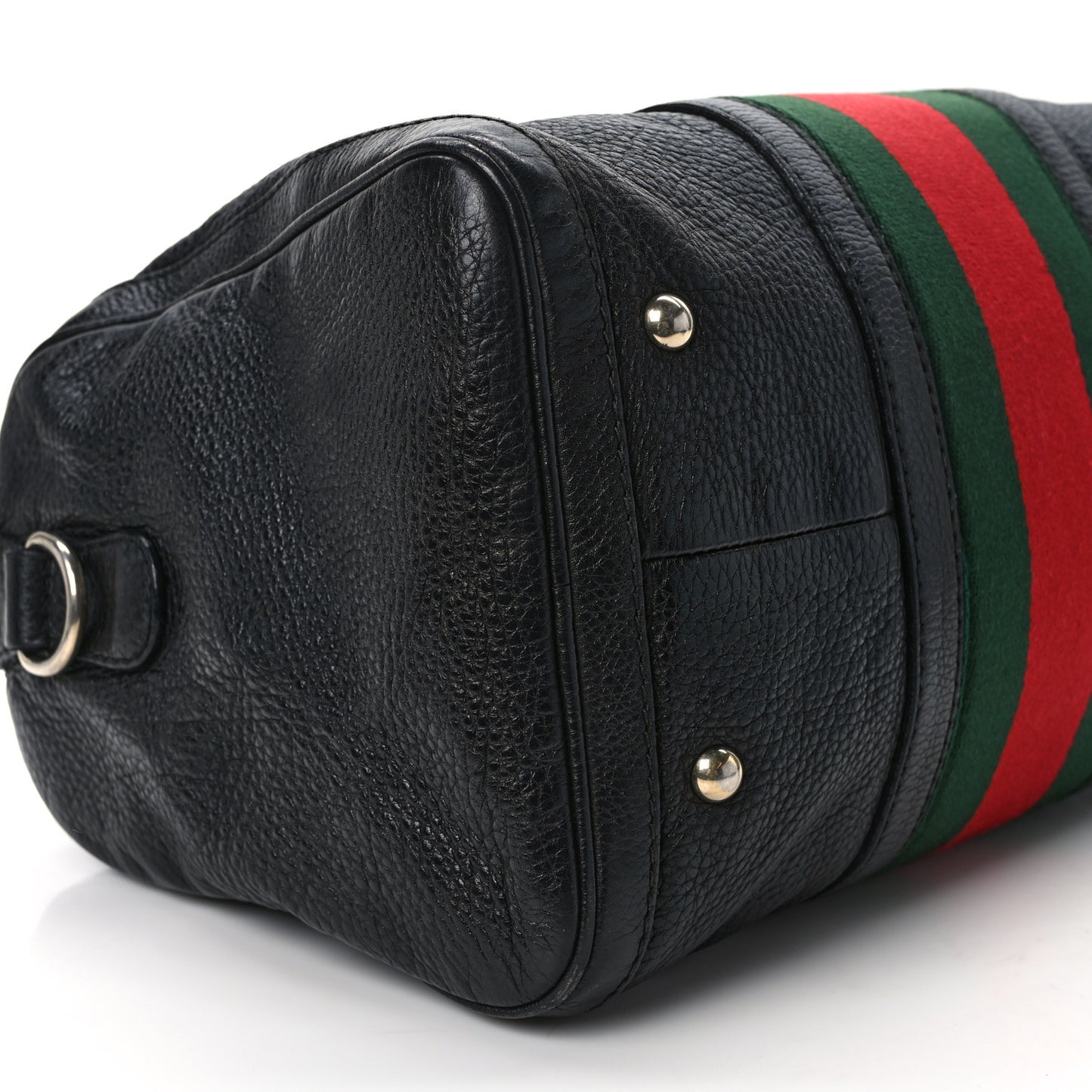 Calfskin Vintage Web Medium Boston Black