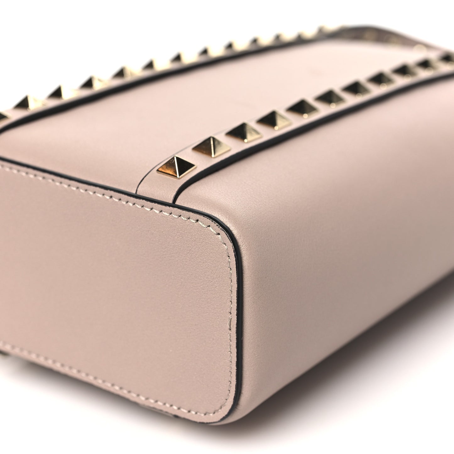 Calfskin Rockstud North-South Crossbody Bag Poudre