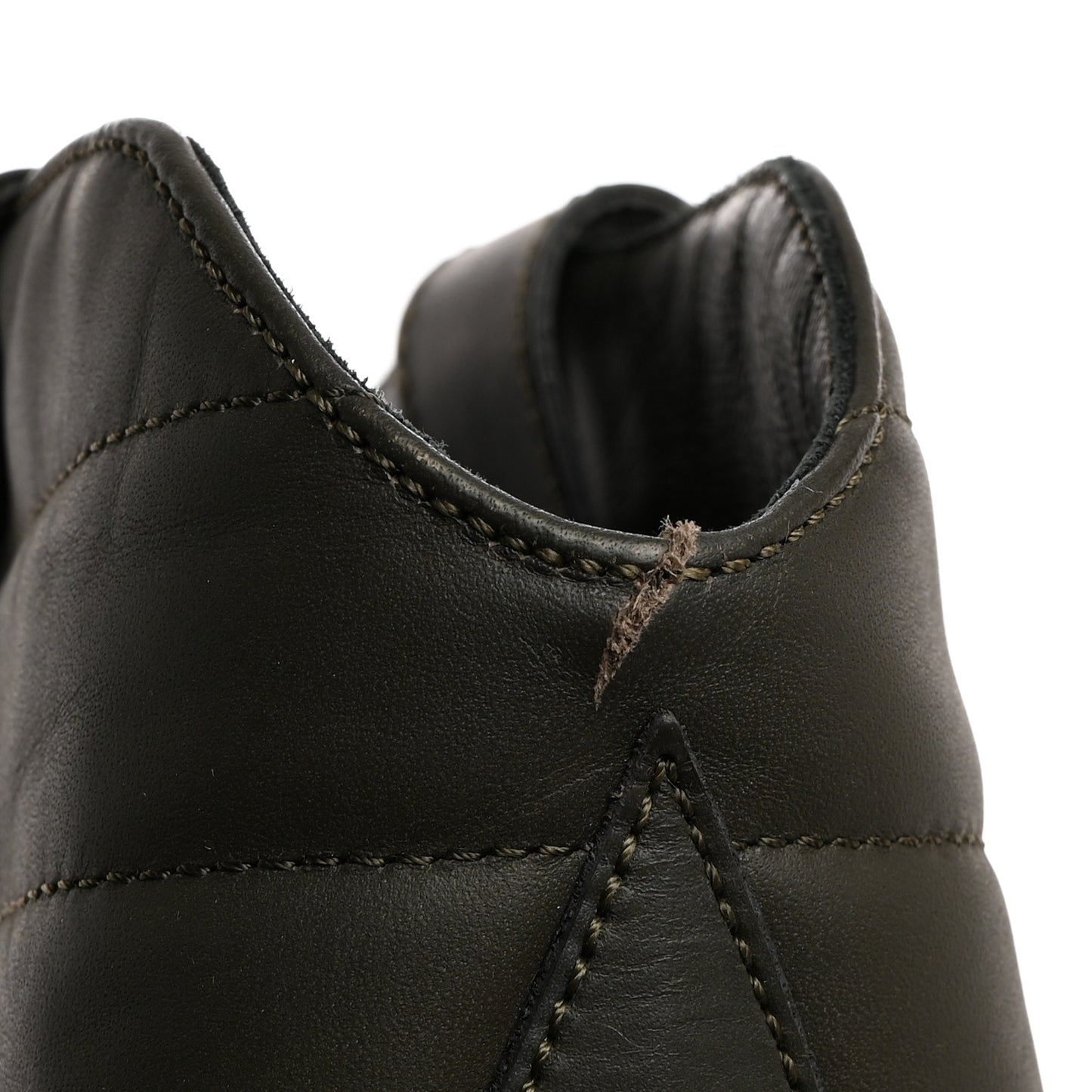 Oily Calfskin Star Quilted Biker Boots 37 Khaki