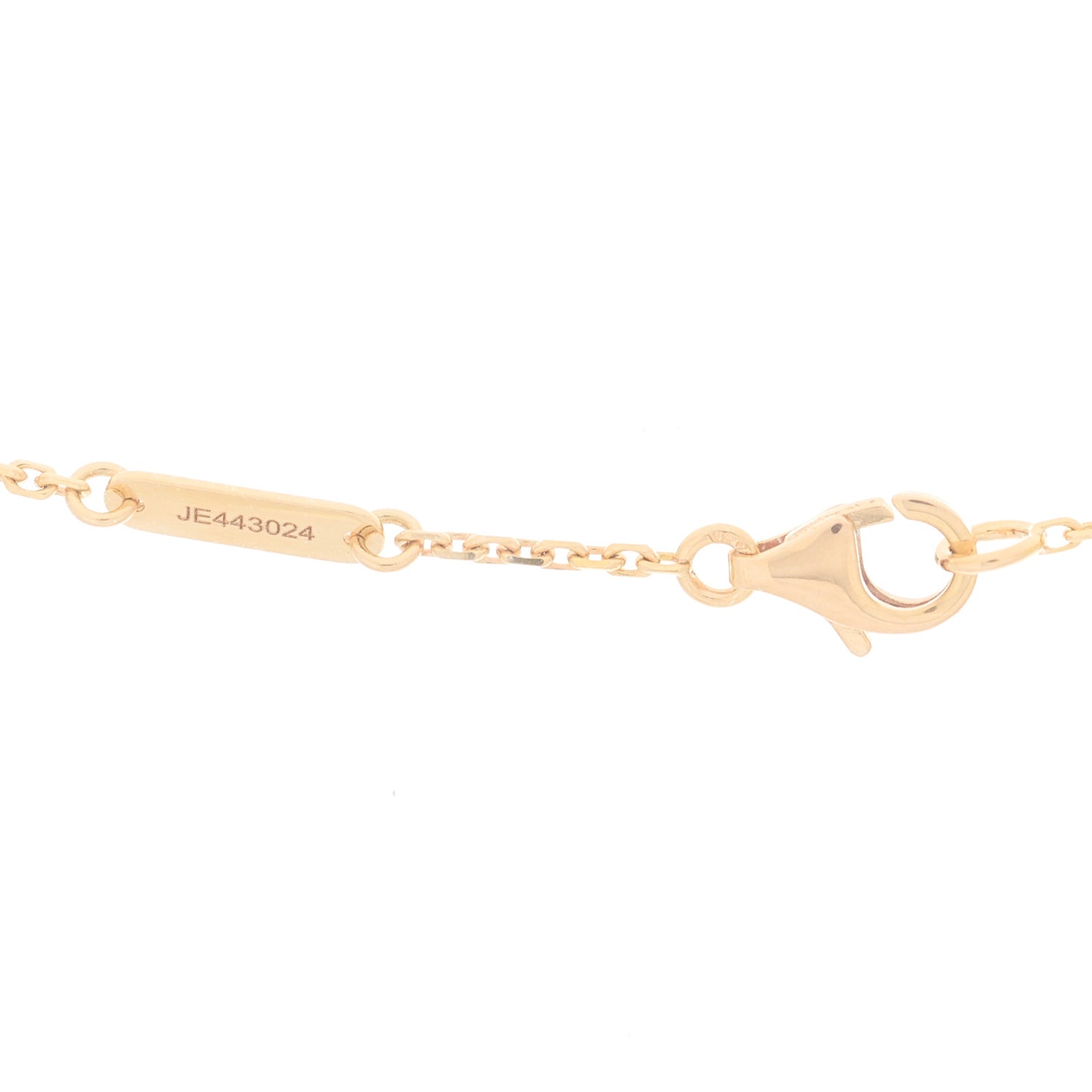 18K Rose Gold Diamond Pink Porcelain Vintage Alhambra Pendant Necklace