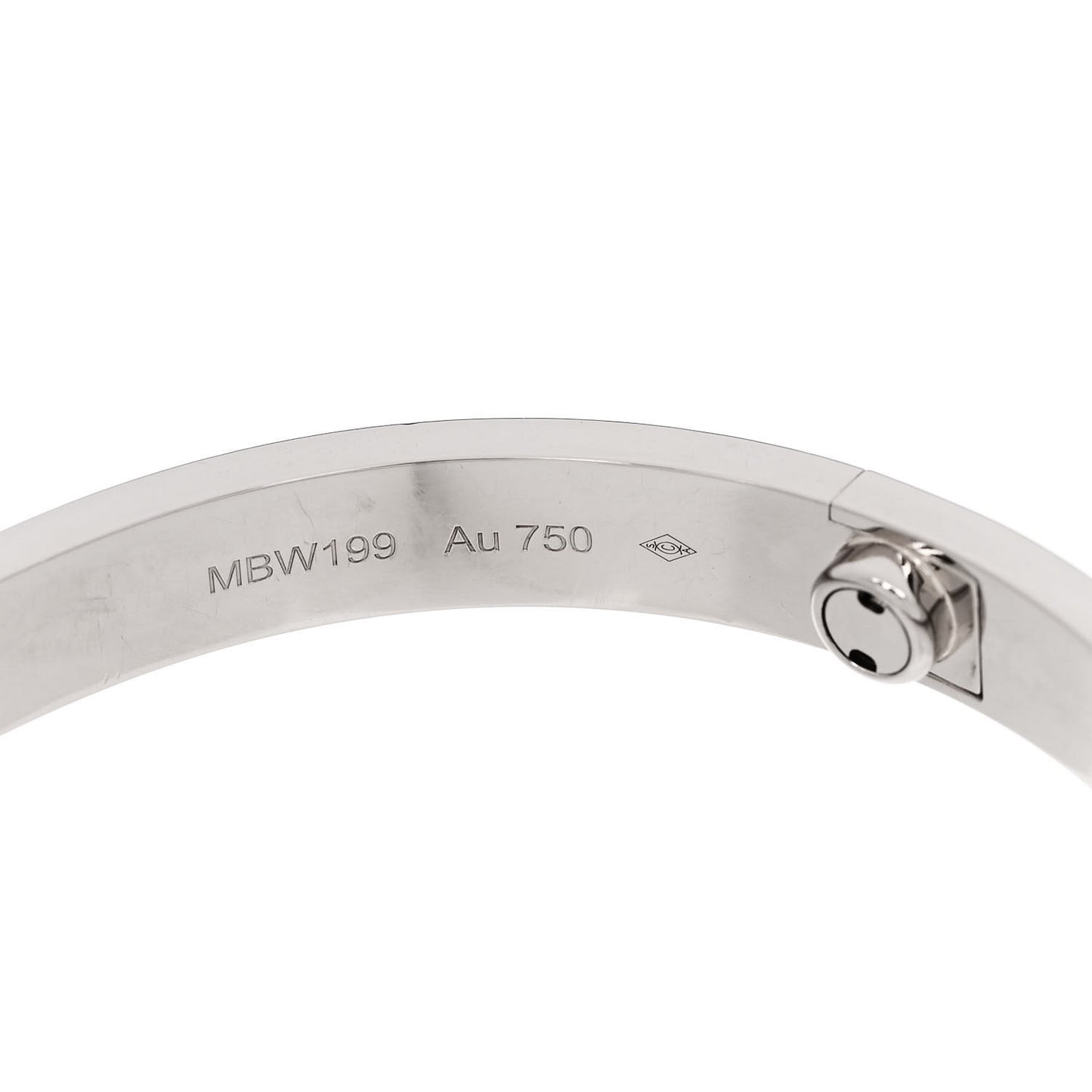 18K White Gold LOVE Bracelet 17