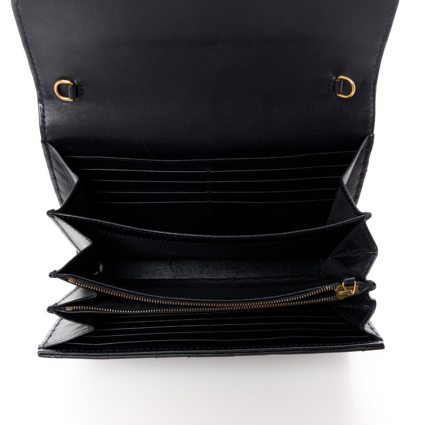 Calfskin Matelasse GG Marmont Chain Wallet Black