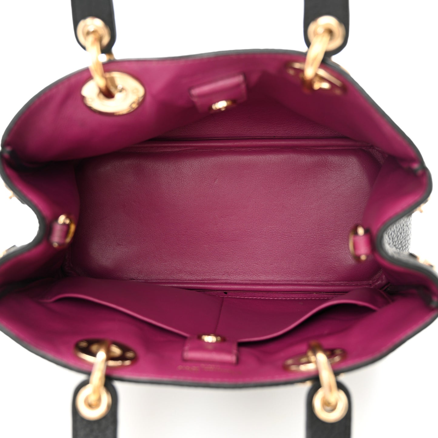 CHRISTIAN DIOR Bullcalf Small Diorissimo Tote Black Rose Indien