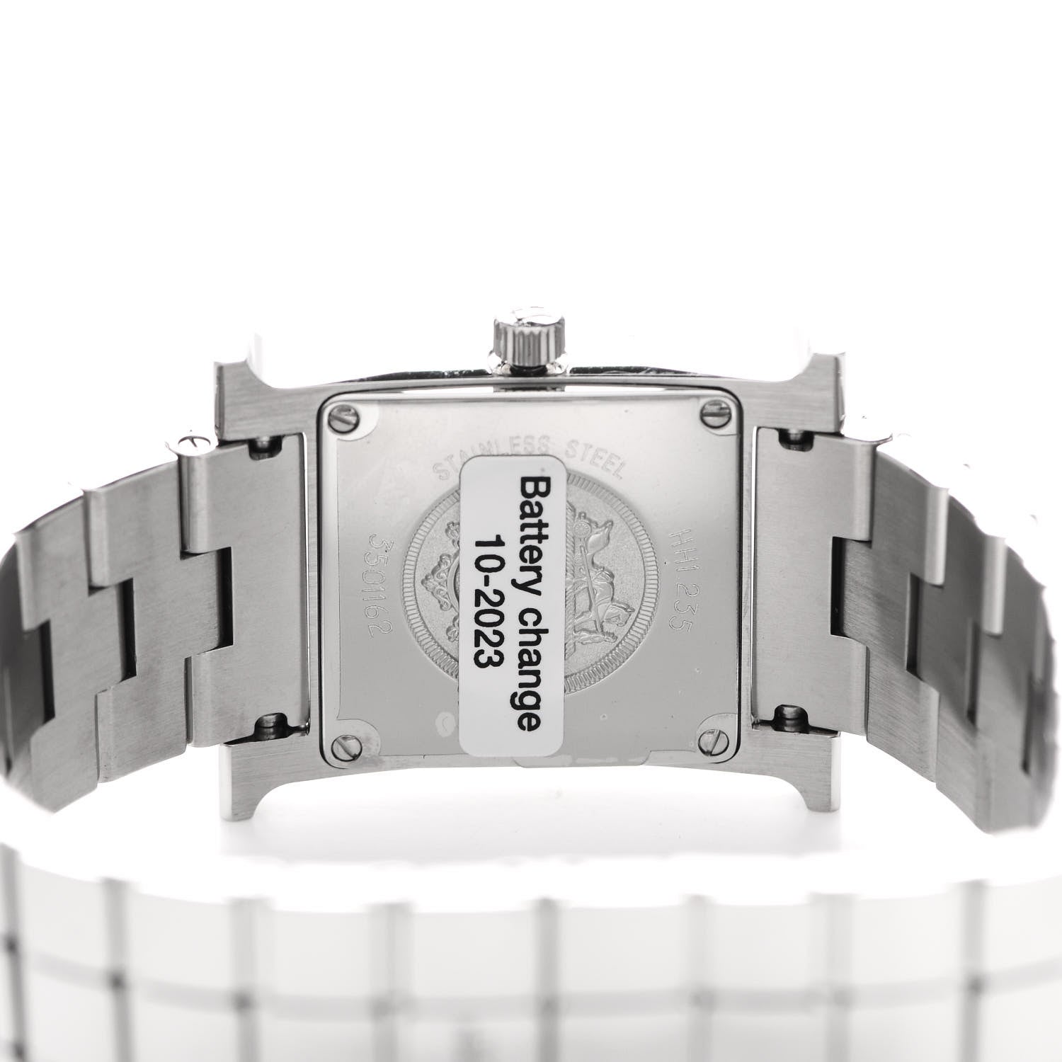 Hermes Stainless Steel Diamond Bezel Mother of Pearl 21mm Heure H Hour Quartz Watch 4 of 5