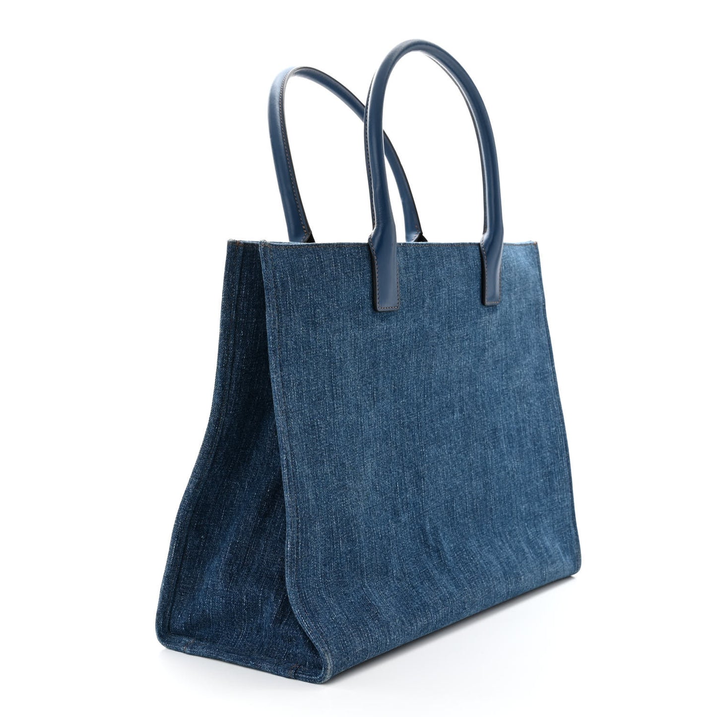 Denim Calfskin La Medusa Tote Bag Blue
