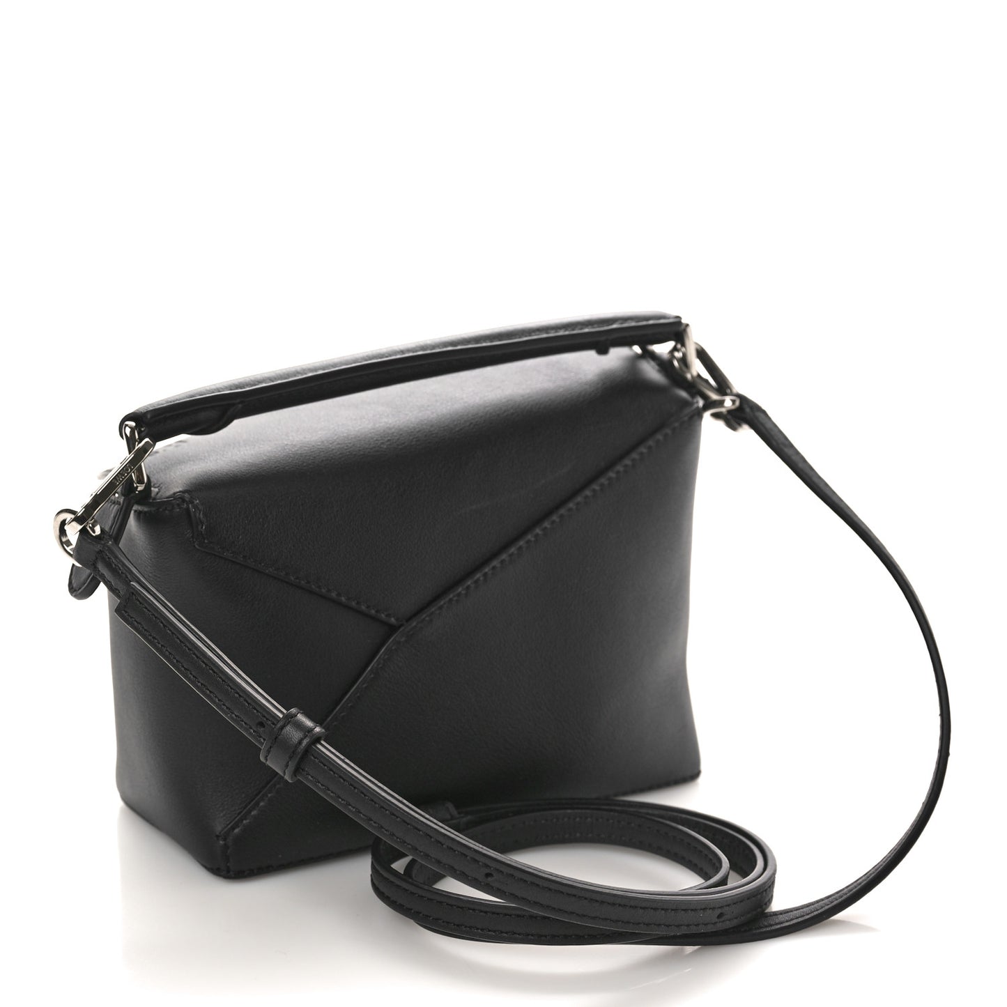 Calfskin Mini Puzzle Edge Bag Black