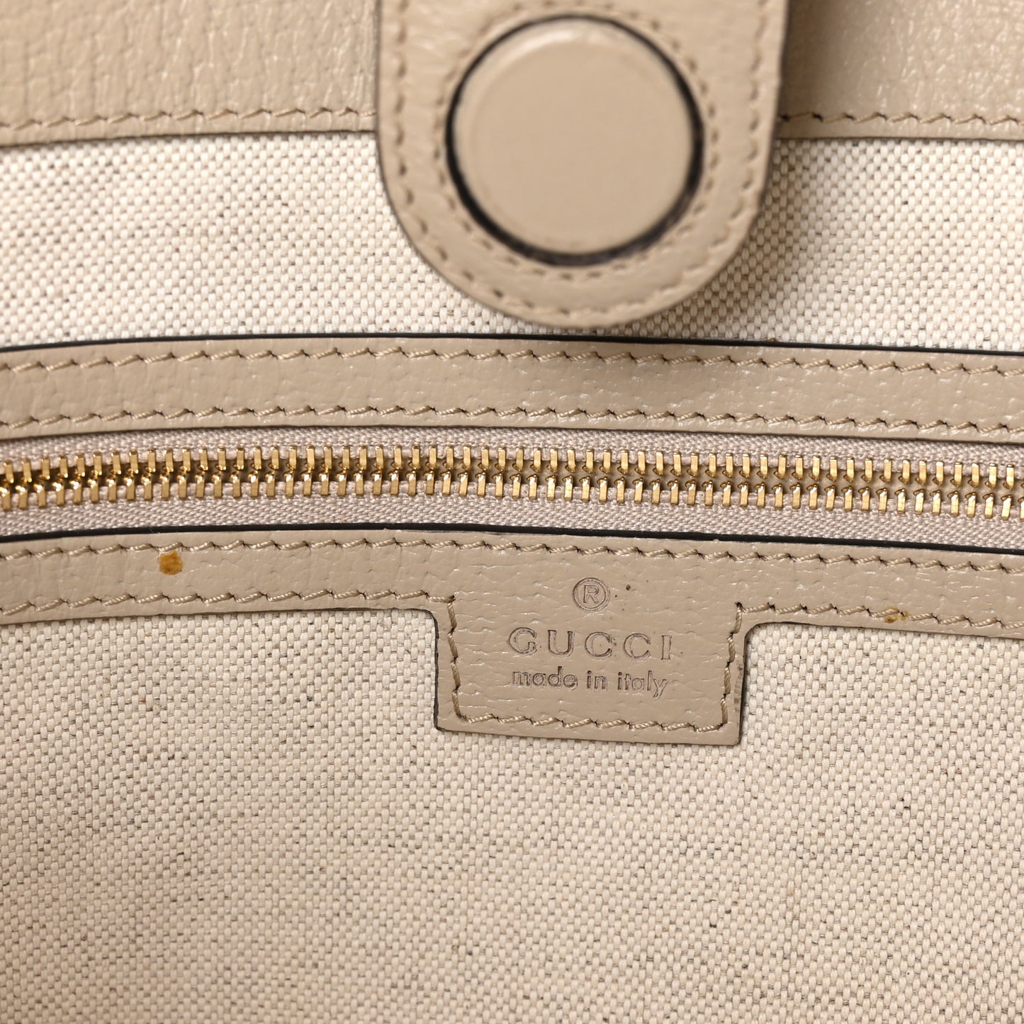 GG Supreme Monogram Textured Dollar Calfskin Web Medium Ophidia Shopping Tote Beige Mystic White Oatmeal