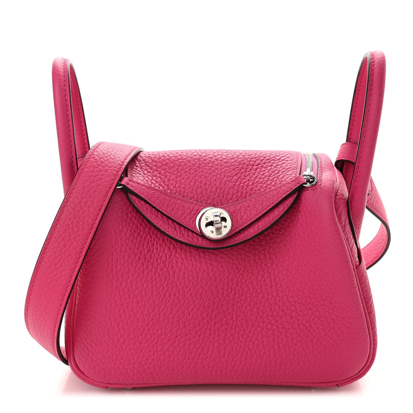 Taurillon Clemence Mini Lindy 20 Rose Shocking
