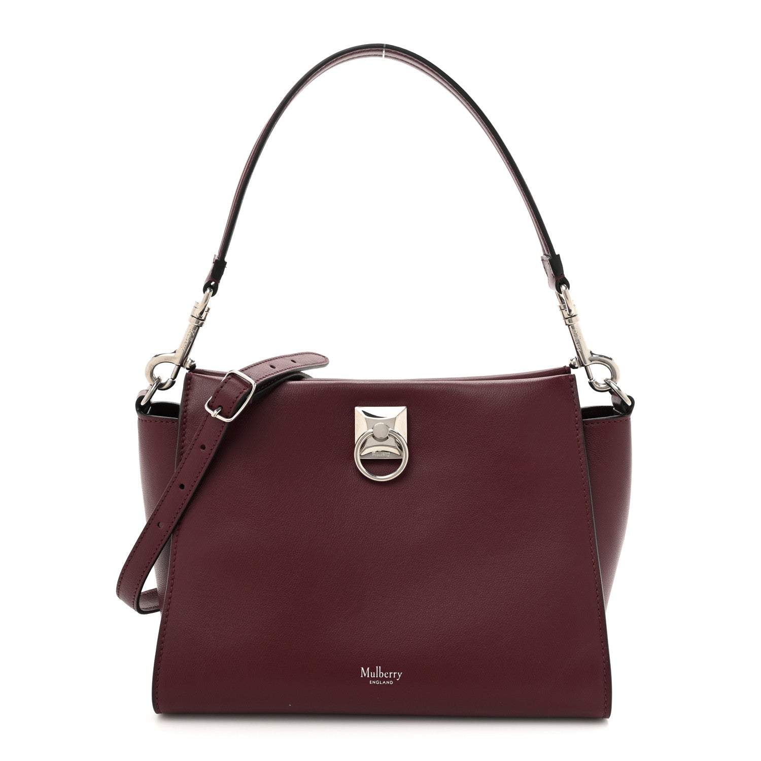 Mulberry Micro Classic Grain Small Iris Shoulder Bag Black Cherry
