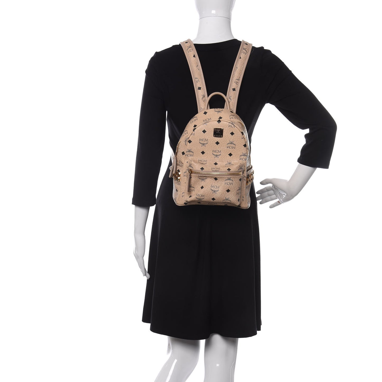 Visetos Small Side Stud Stark Backpack Beige